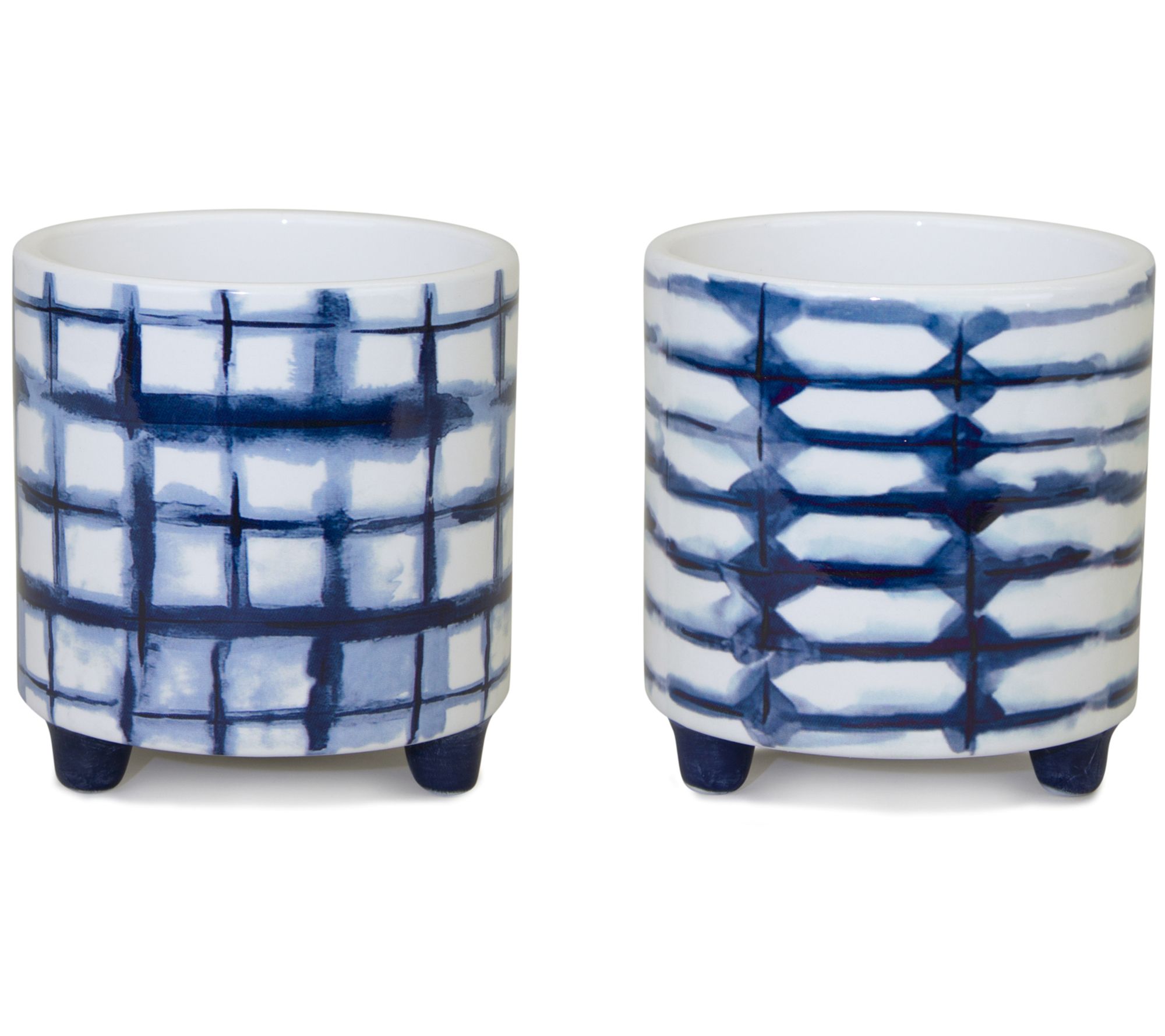 Melrose Tie-Dye Design Footed Planter (Set of 2)
