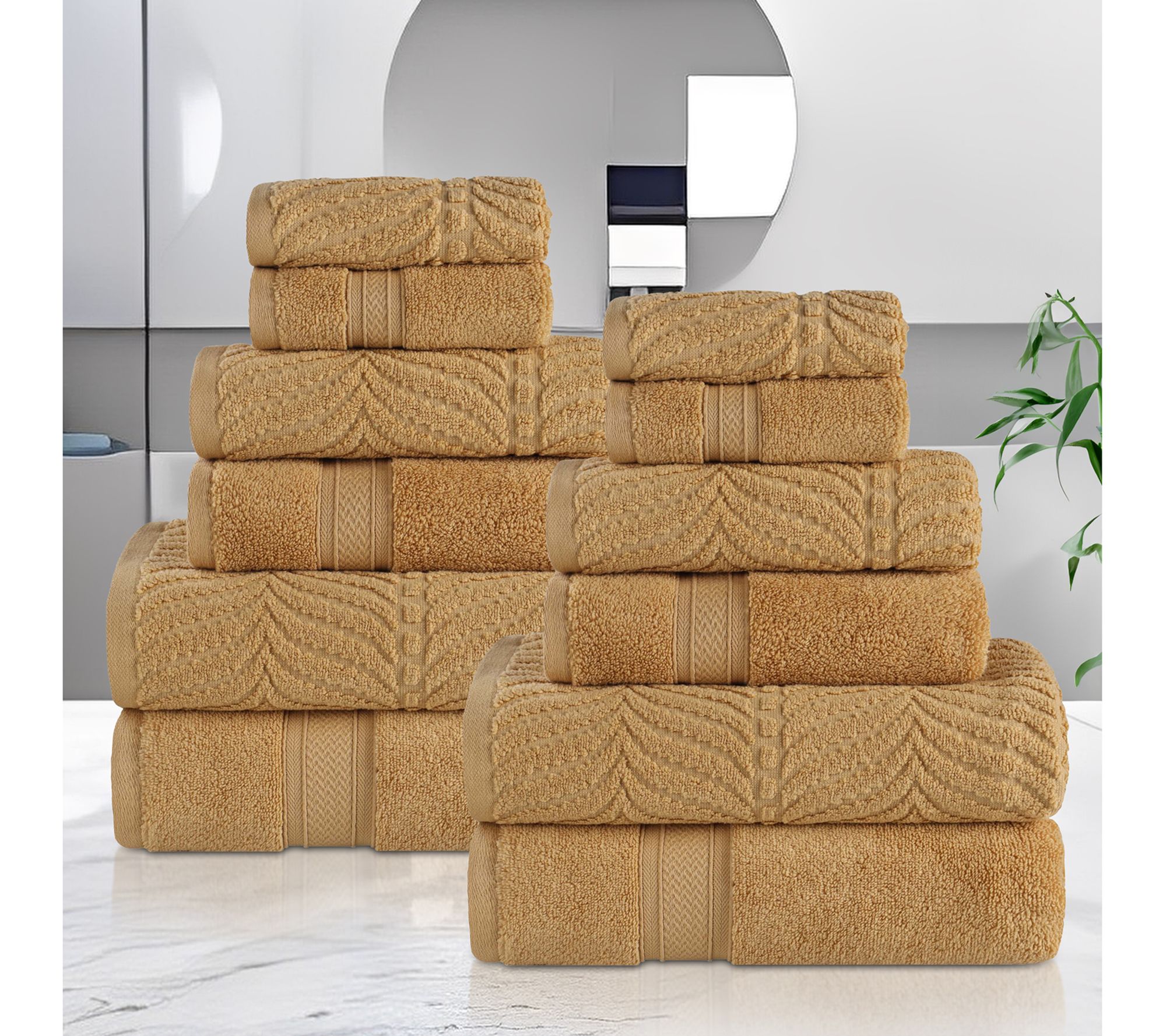 Superior Zero Twist Cotton Soft Absorbent 12 Piece Towel Set