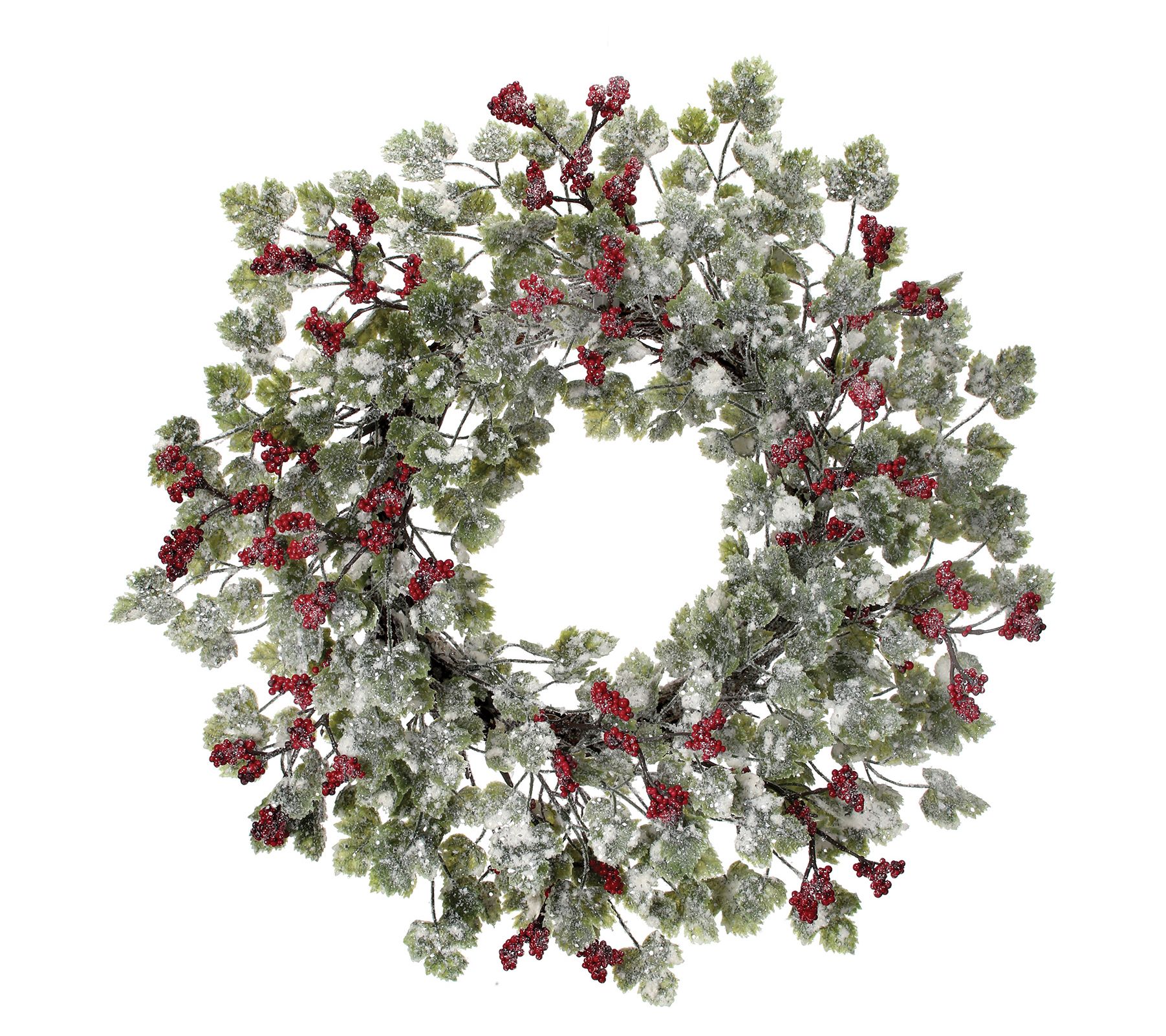 24" Frosted Mini Grape Leaf And Berries Wreathy Valerie