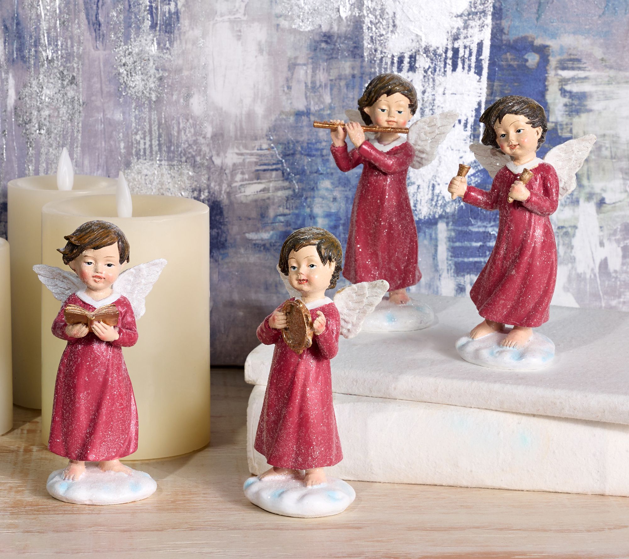 "As Is" Set of 4 Child Angels with Instruments by Valerie