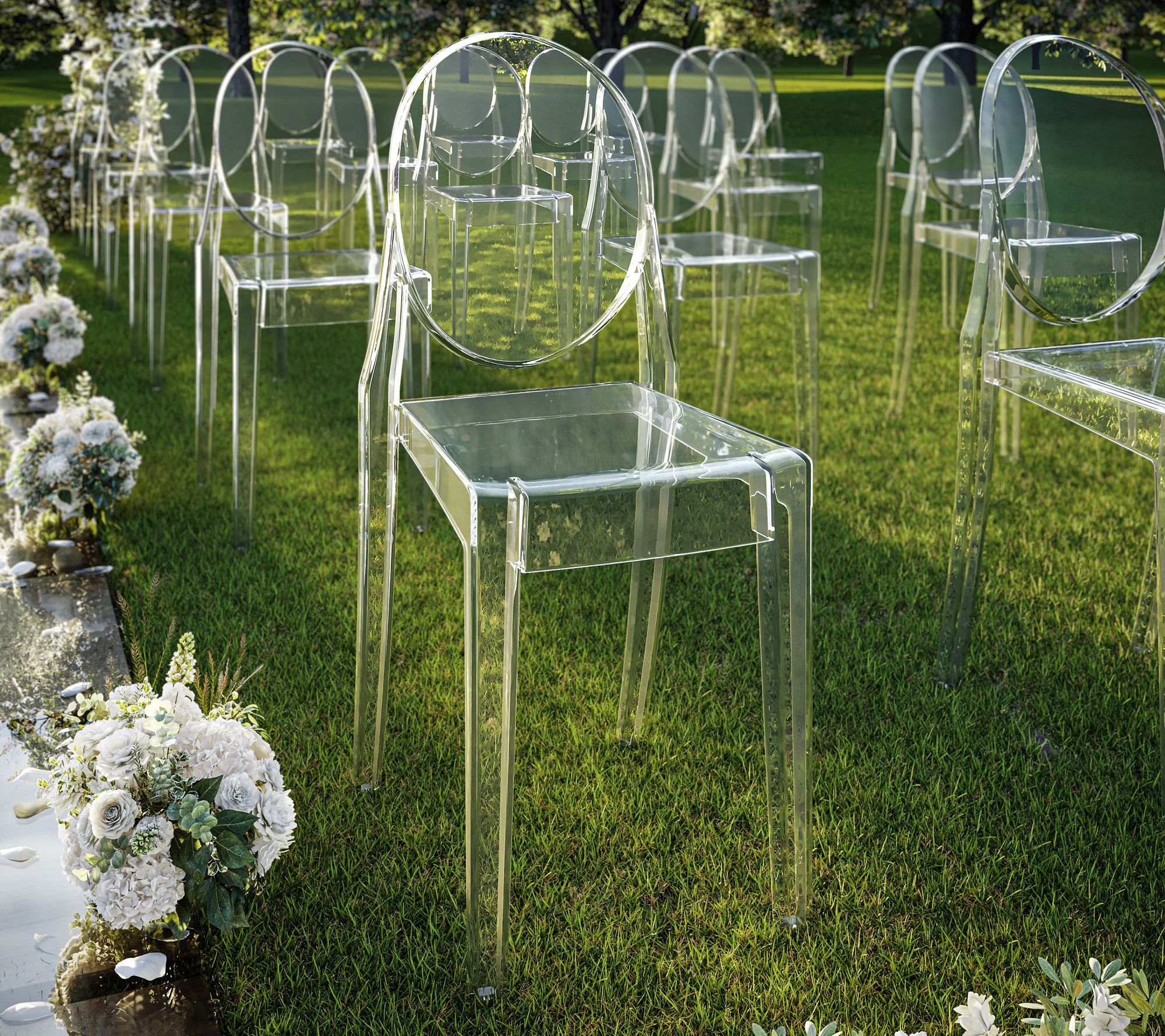 Techni Home Stackable Acrylic Ghost Event Chair- Set of 4