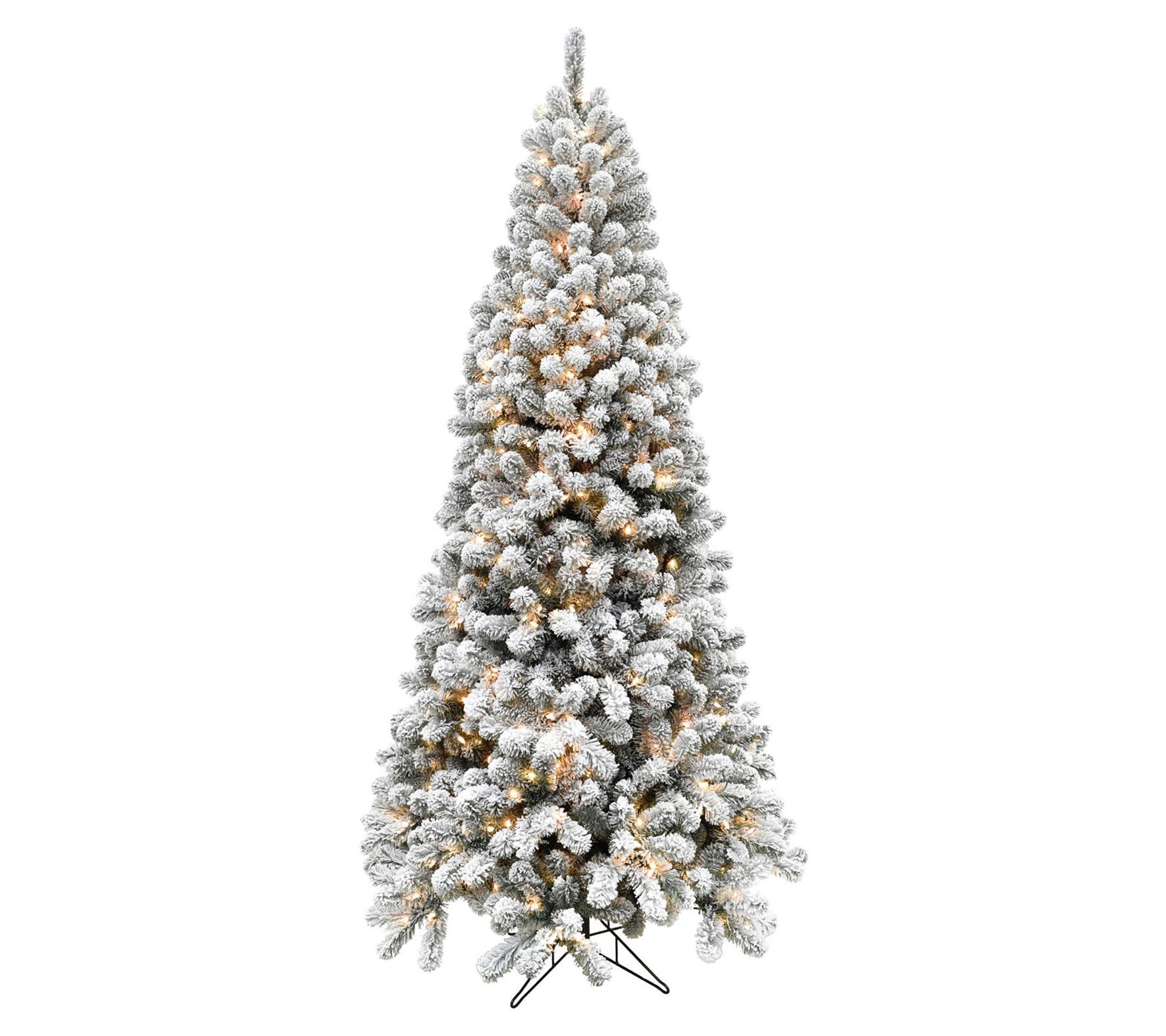 Fraser Hill Farm 10-Ft. Flocked Alaskan Pine Christmas Tree wi