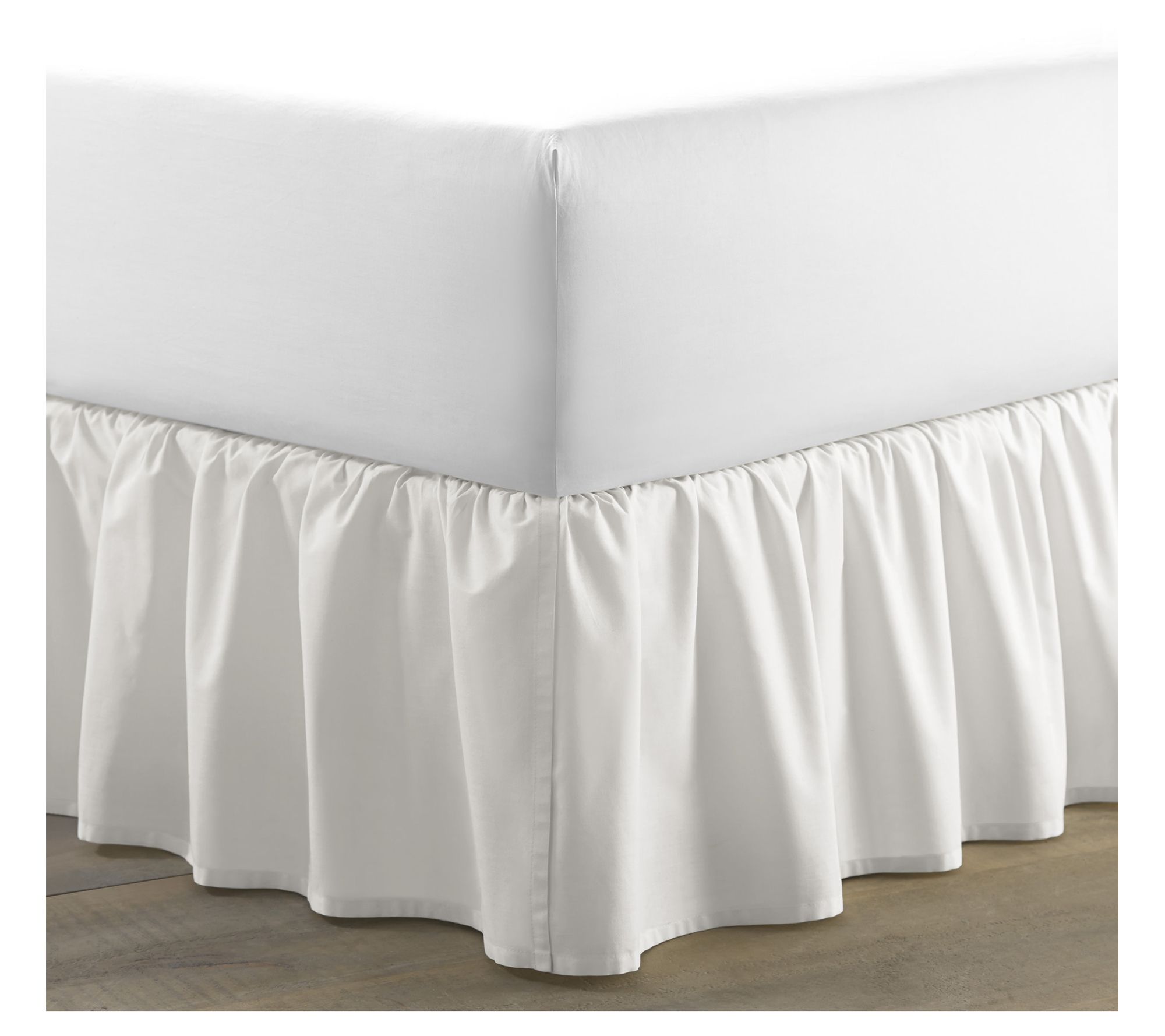 Laura Ashley Solid White King Ruffled Bedskirt