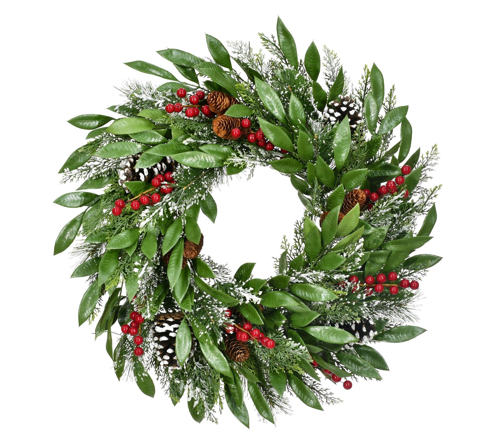 Fraser Hill Farm 25-In. Mixed Leaf Wreath Dooror Wall Hanging