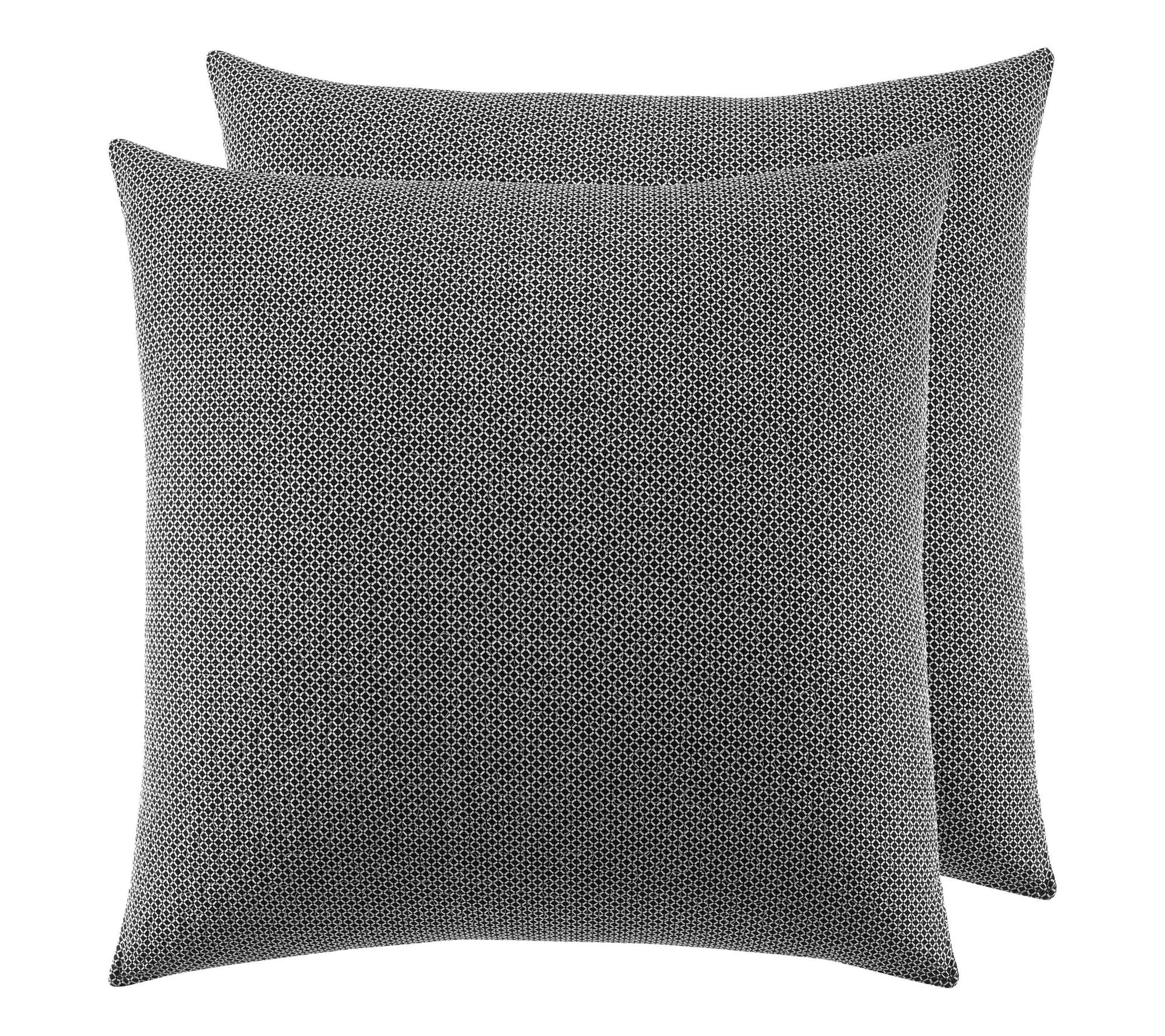 Laura Ashley Amberley Black-White Quilted European Sham Set