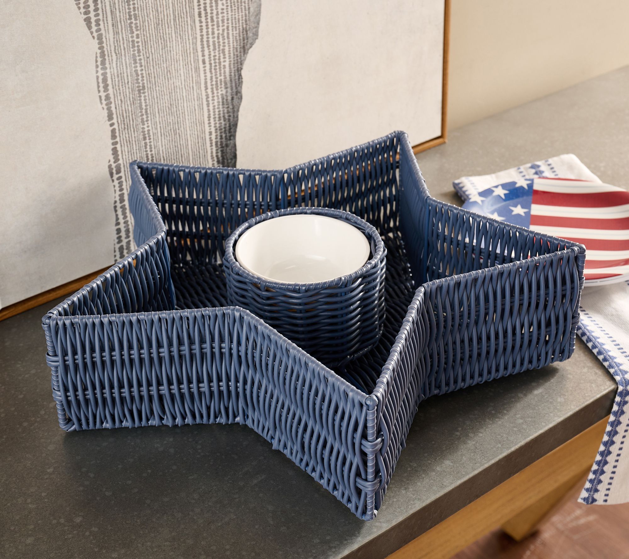 Martha Stewart 17" Indoor/Outdoor Star Shaped Chip & Dip