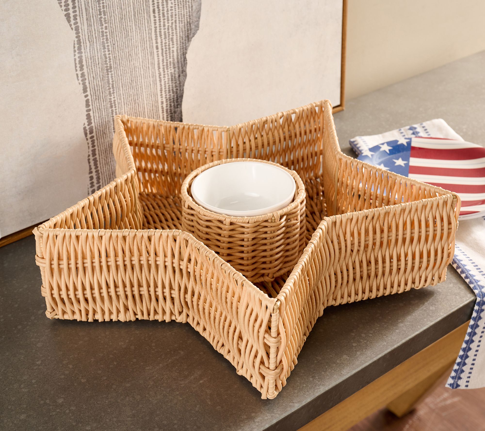 Martha Stewart 17" Indoor/Outdoor Star Shaped Chip & Dip