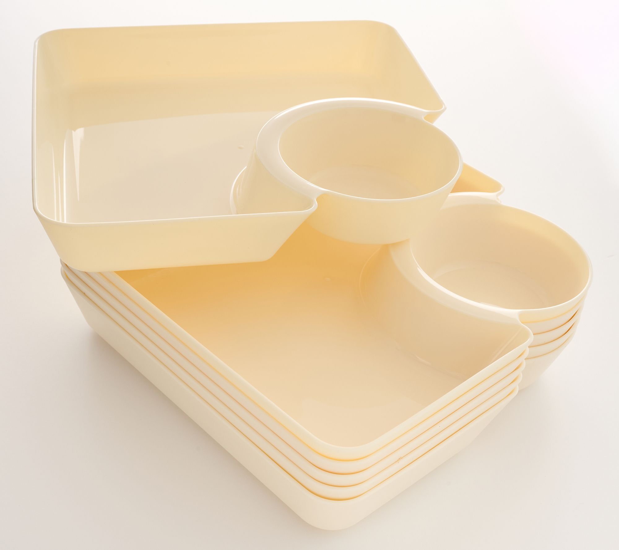 Home Reflections S/6 Appetizer Plates w/ Built -in Sauce Cup