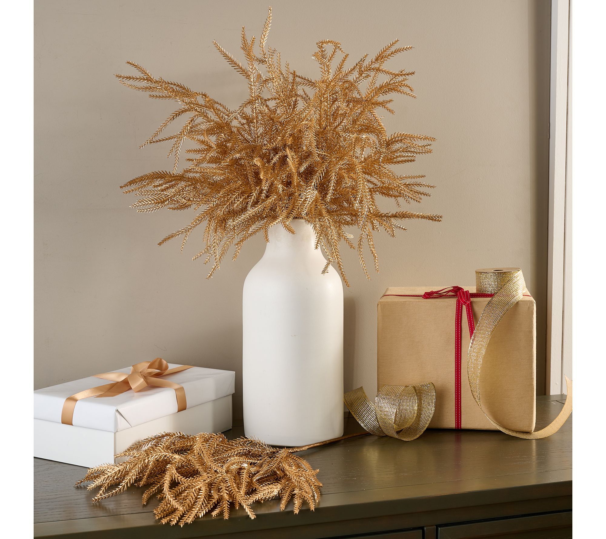 Set of 5 Real Touch 24" Metallic Pine Picks by Kim Gravel