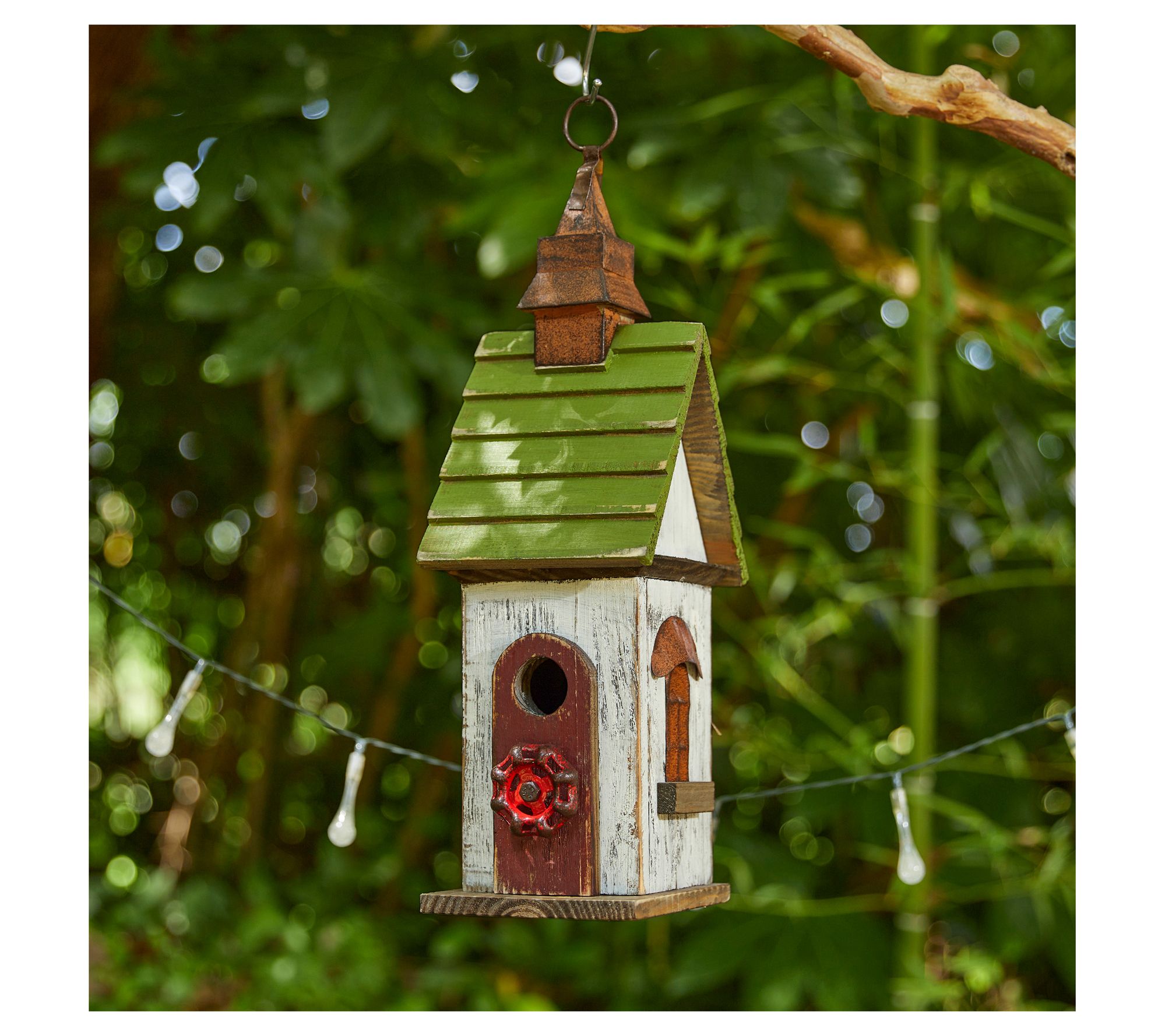 Glitzhome 16" Distressed Wooden Outdoor GardenBirdhouse