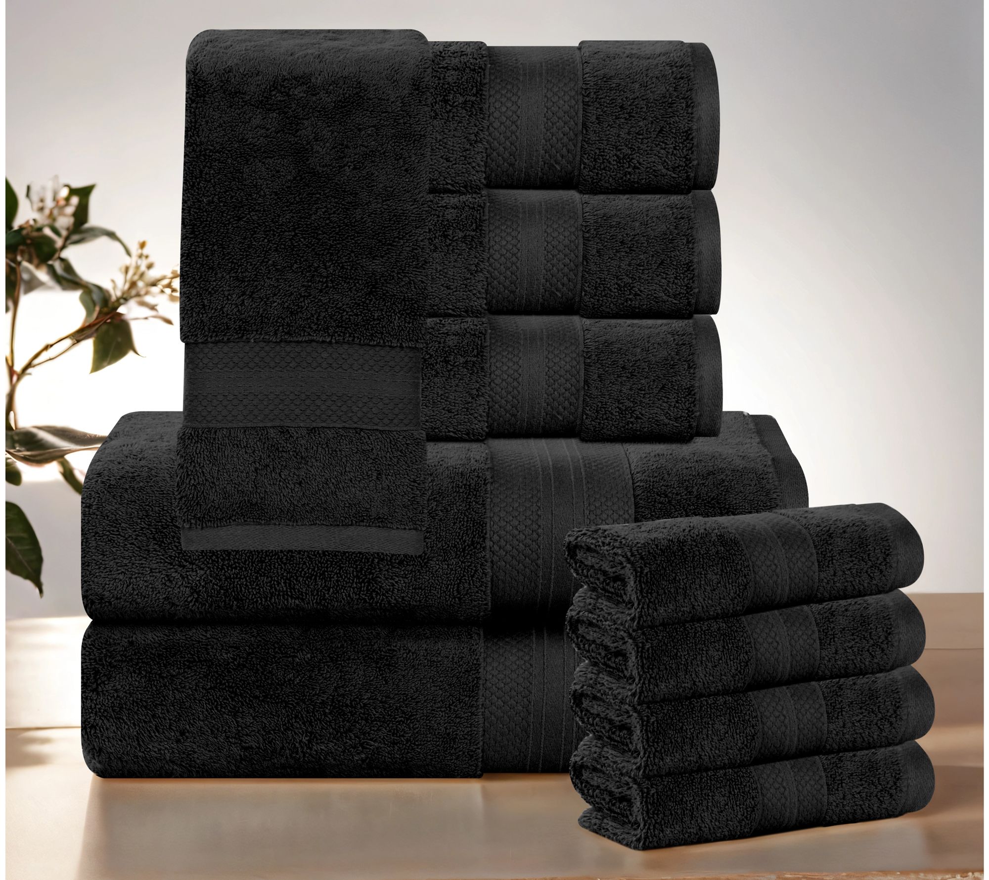 Superior 10-Pie ce Aria Turkish Cotton Solid T owel Set