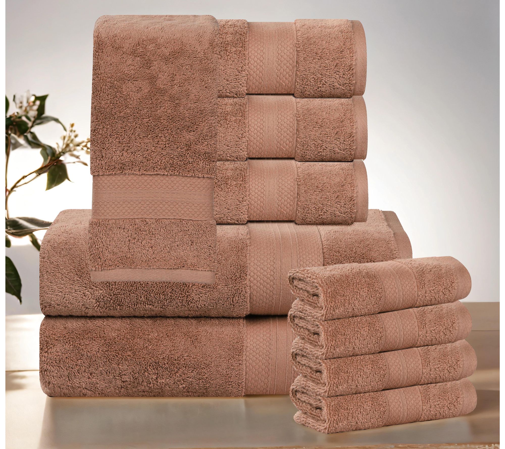 Superior 10-Pie ce Aria Turkish Cotton Solid T owel Set