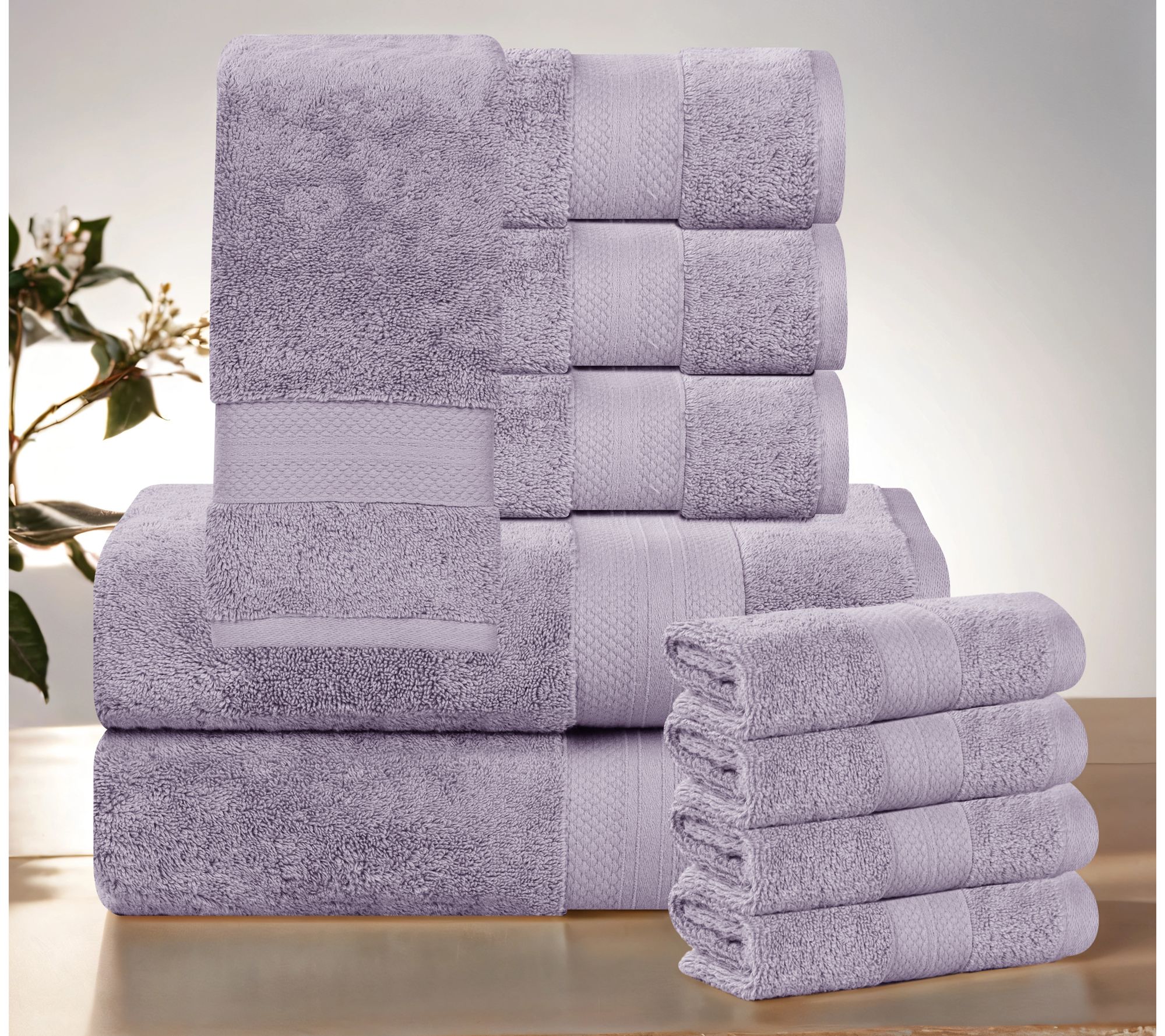 Superior 10-Pie ce Aria Turkish Cotton Solid T owel Set