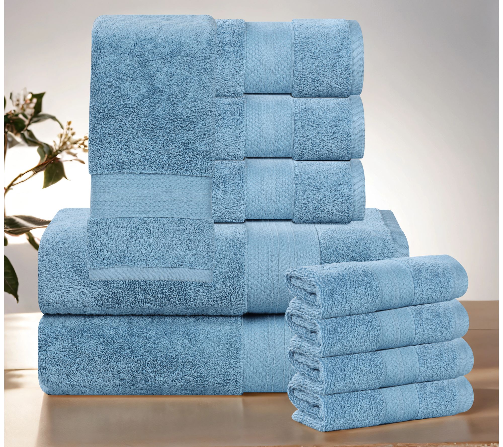 Superior 10-Pie ce Aria Turkish Cotton Solid T owel Set