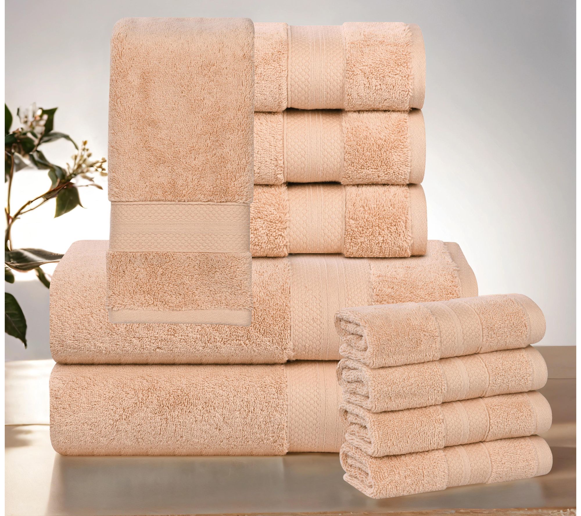 Superior 10-Pie ce Aria Turkish Cotton Solid T owel Set