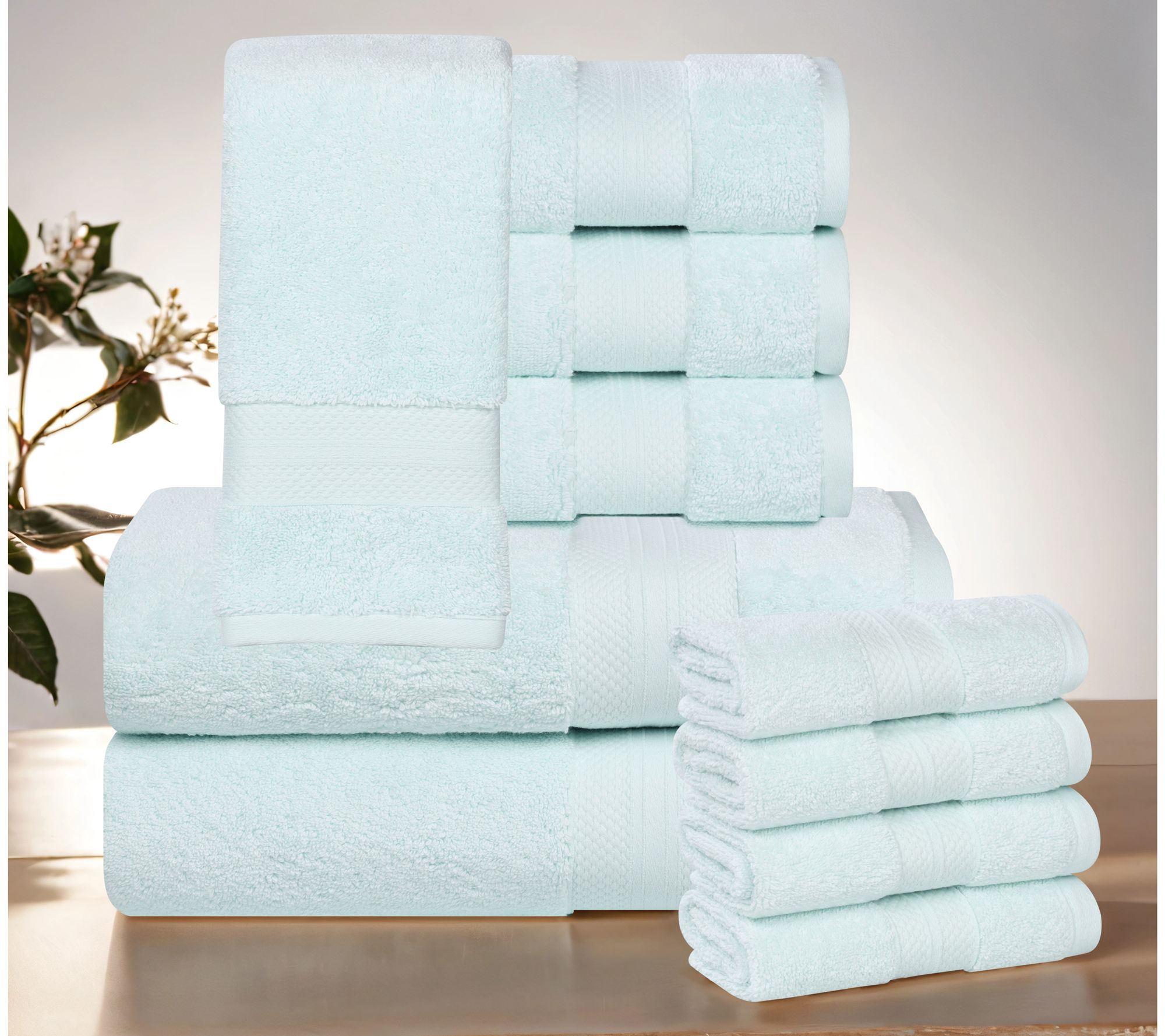 Superior 10-Pie ce Aria Turkish Cotton Solid T owel Set