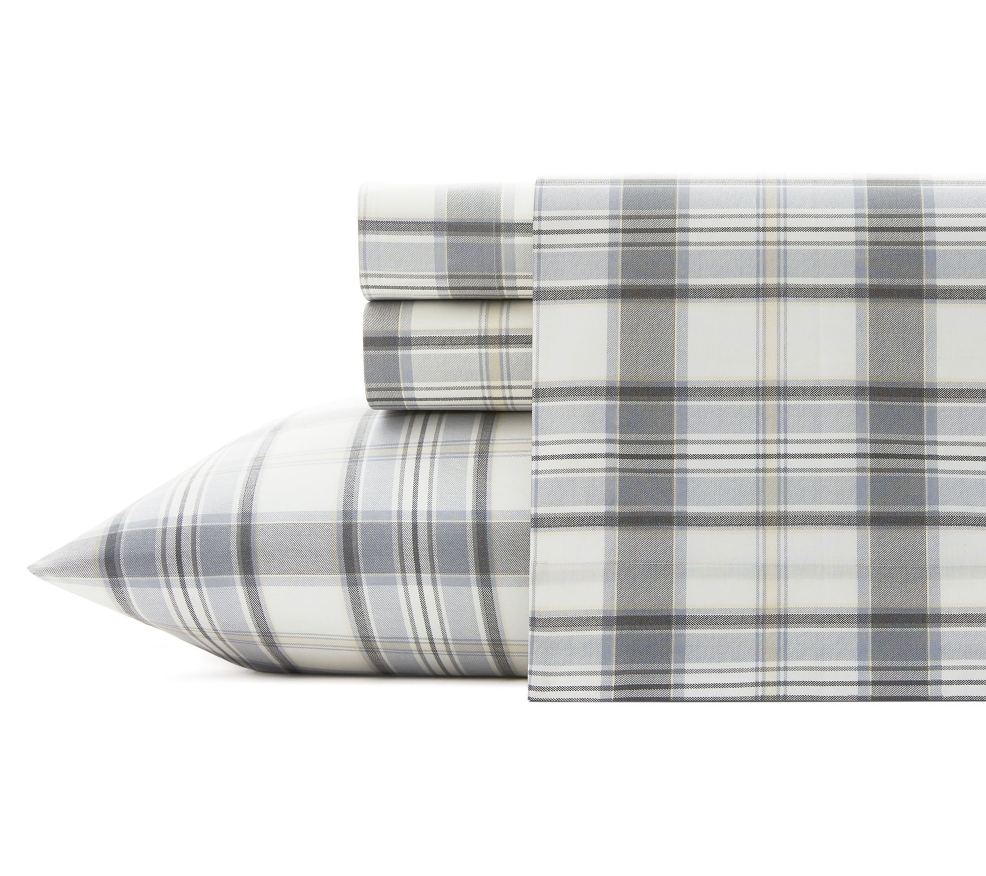 Eddie Bauer Chinook Plaid Ivory King Sheet Set