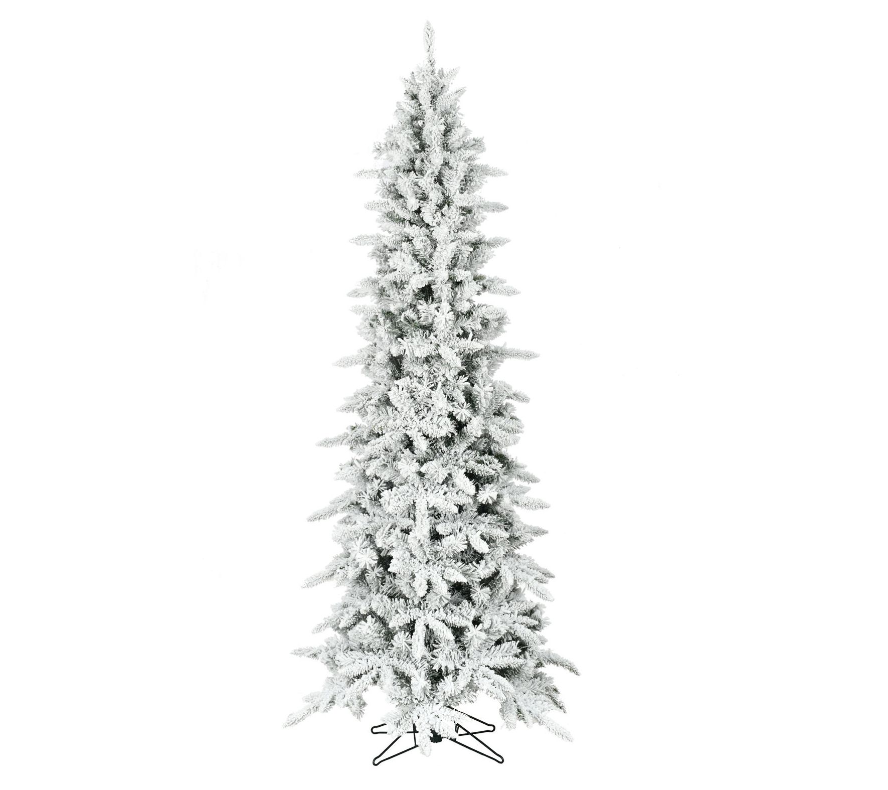 Fraser Hill Farm 7.5-Ft. Slim Mountain Pine Flocked Tree