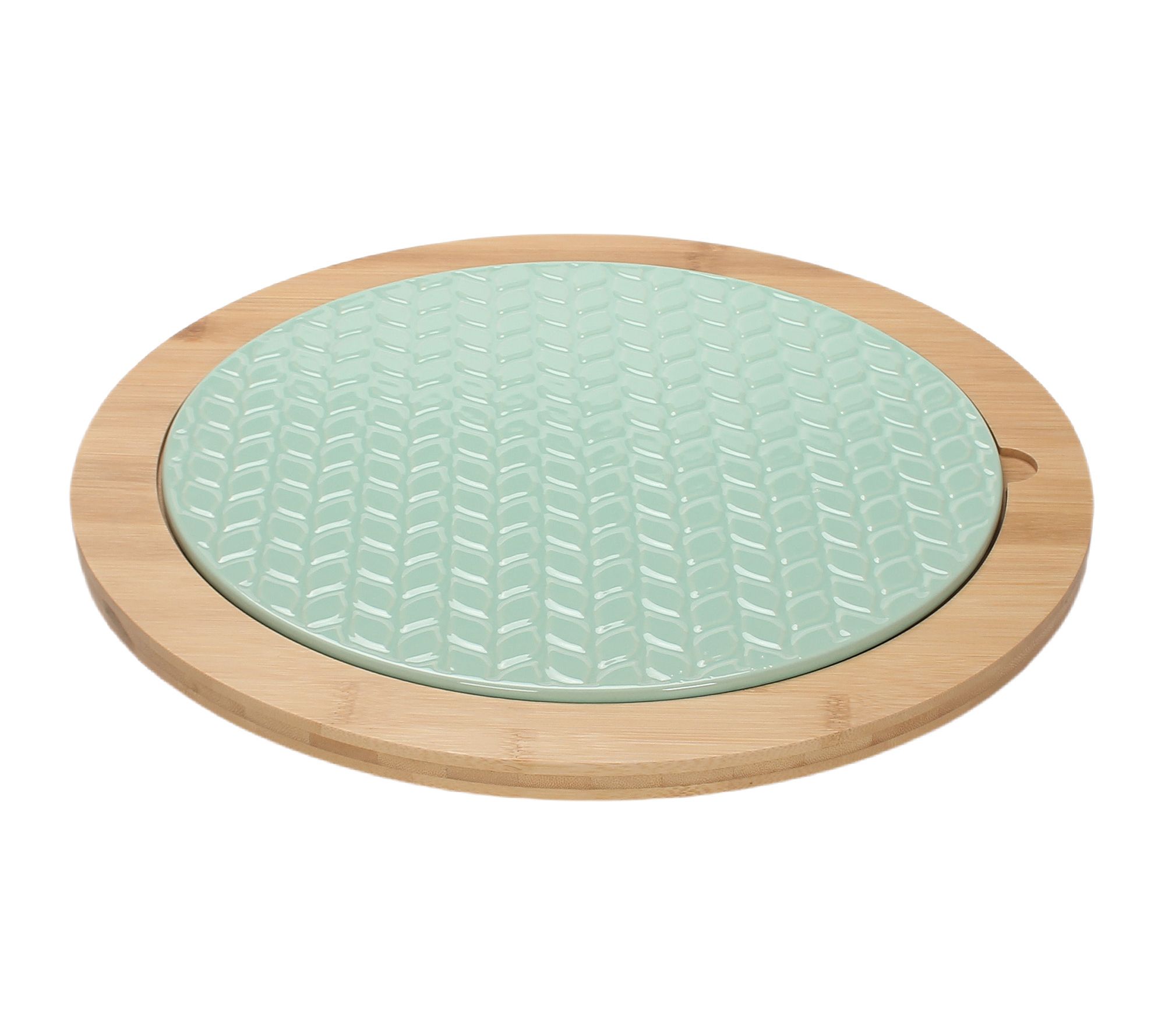 "As Is" Temp-tations 15" Lazy Susan with Stoneware Inserts