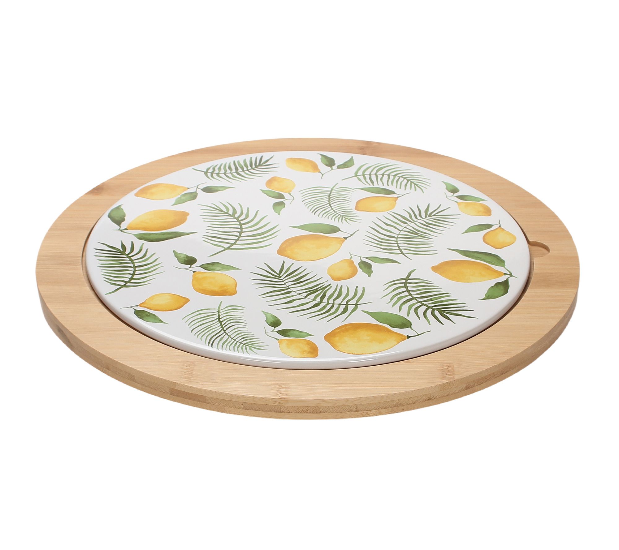 "As Is" Temp-tations 15" Lazy Susan with Stoneware Inserts