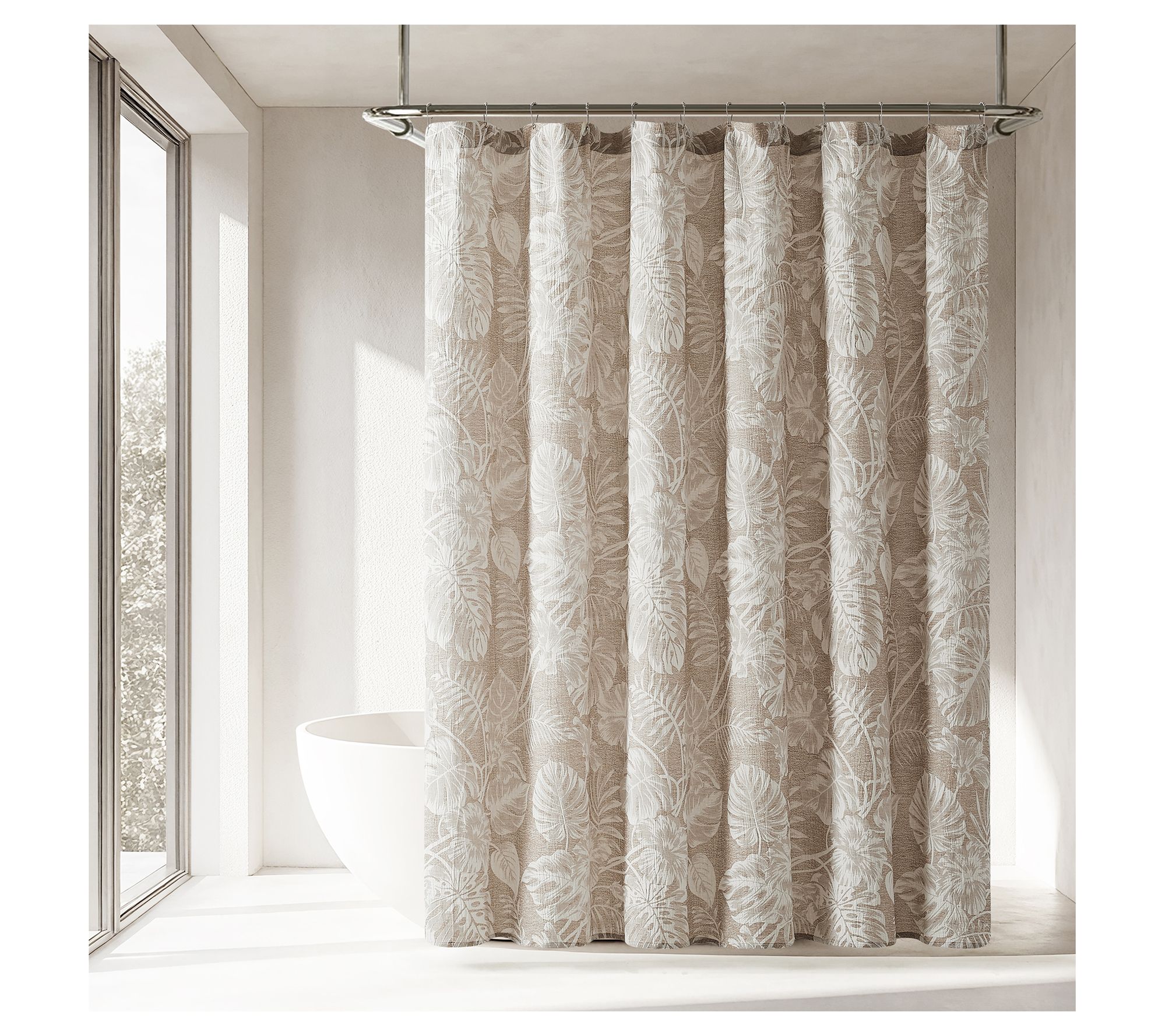 Lush Decor Bali Tropical Leaves Shower Curtain72"x72"