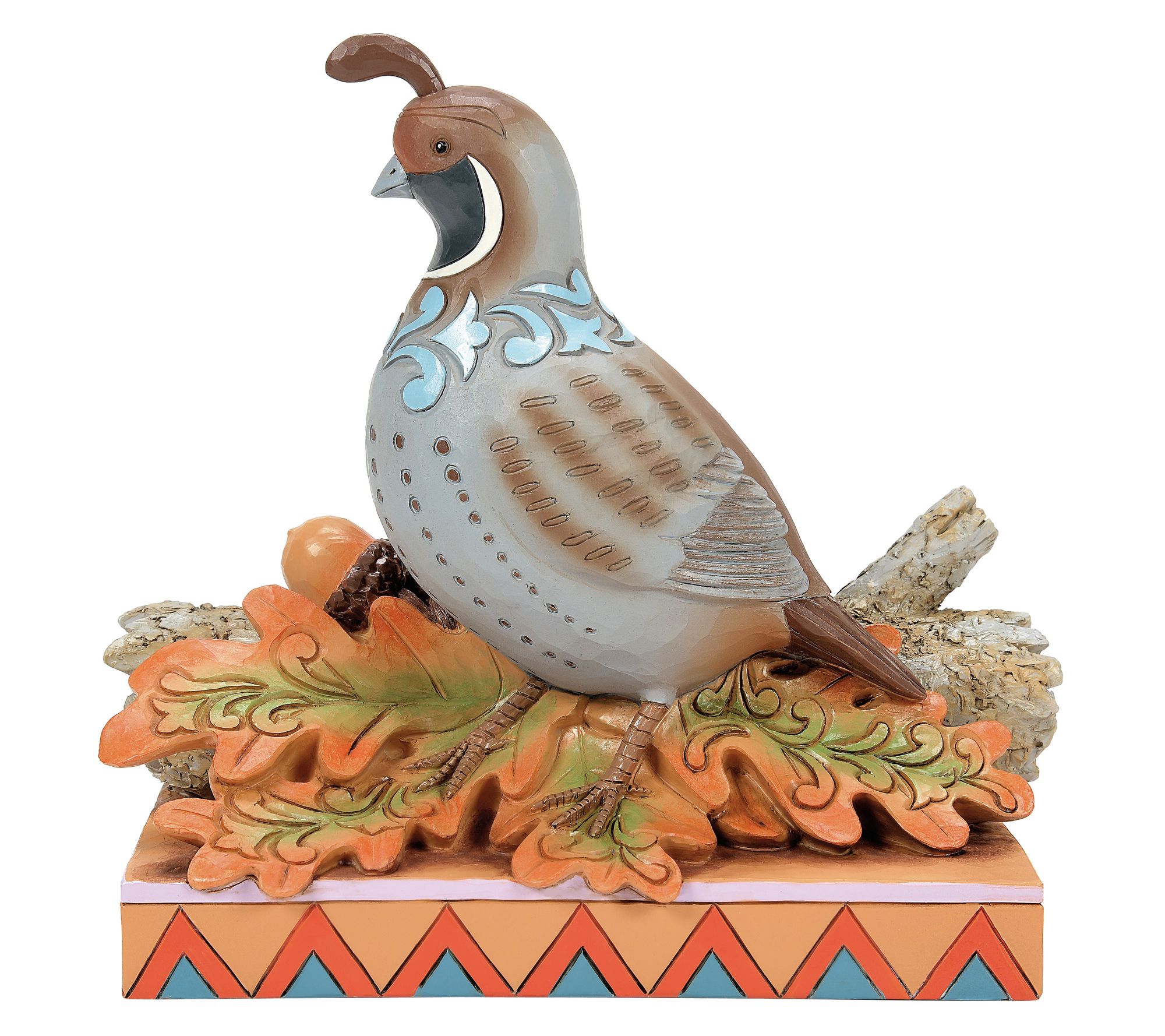 Jim Shore Heartwood Creek Quail Sitting On Leaves Figurine