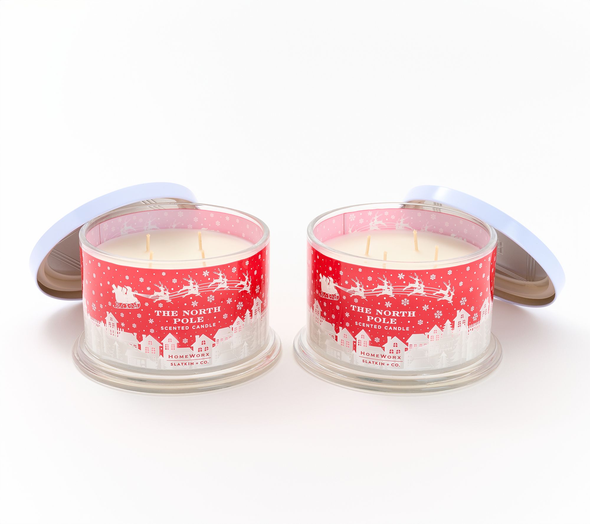"As Is" HomeWorx by Slatkin + Co. 18oz S/2 Santa Claus Candles