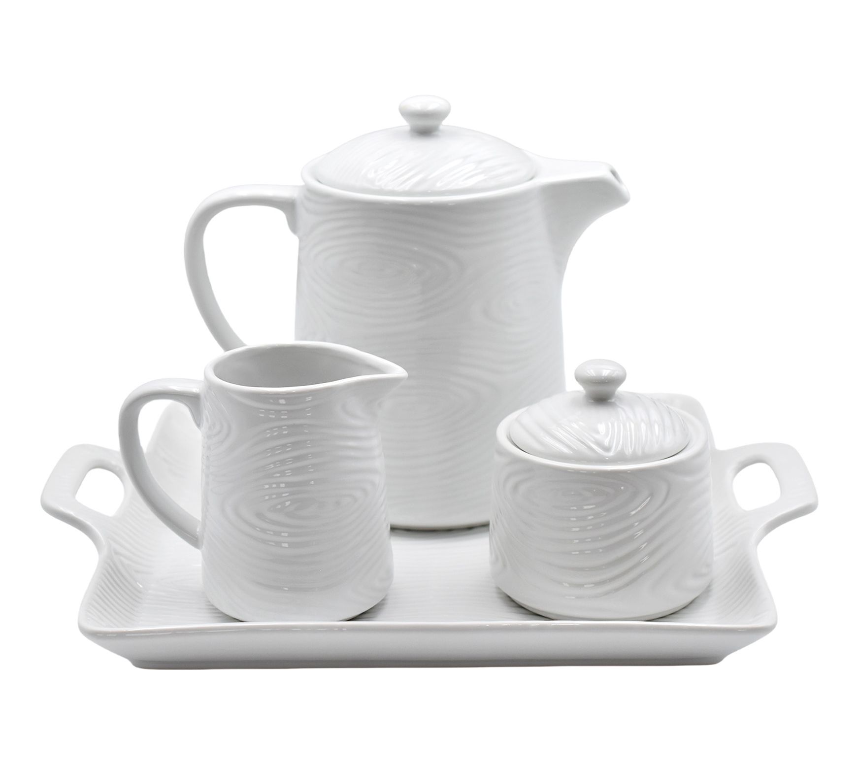"As Is" Temp-tations 4-Piece Tea Set with Square Tray