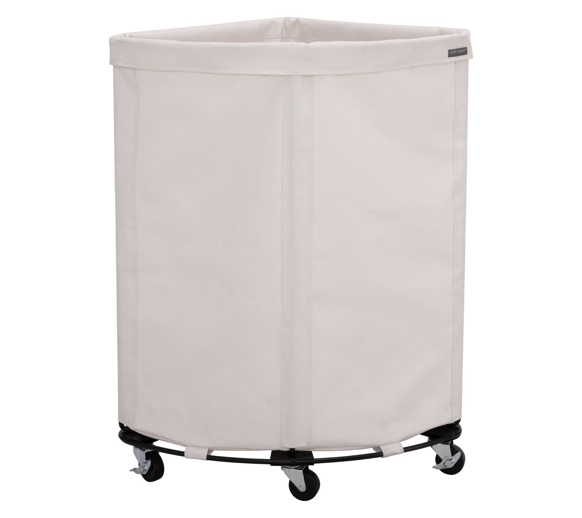 Seville Classics Heavy-Duty Rolling Corner Landy Room Hamper