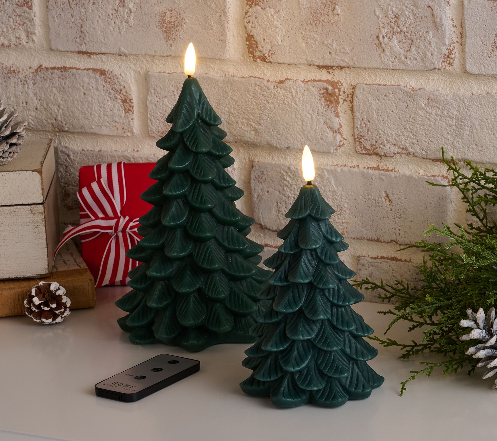 "As Is" Home Reflections Set of 2 Flameless Tree Pillars