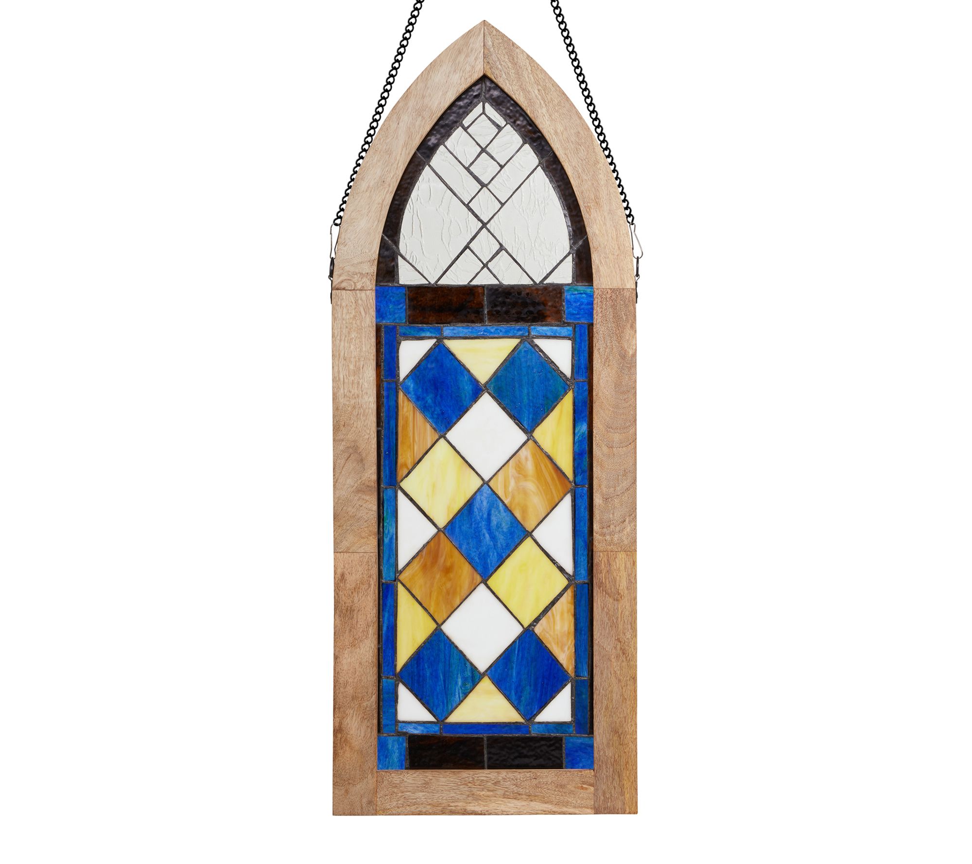 River of Goods 36" H Blue Stained Glass Traditional Panel