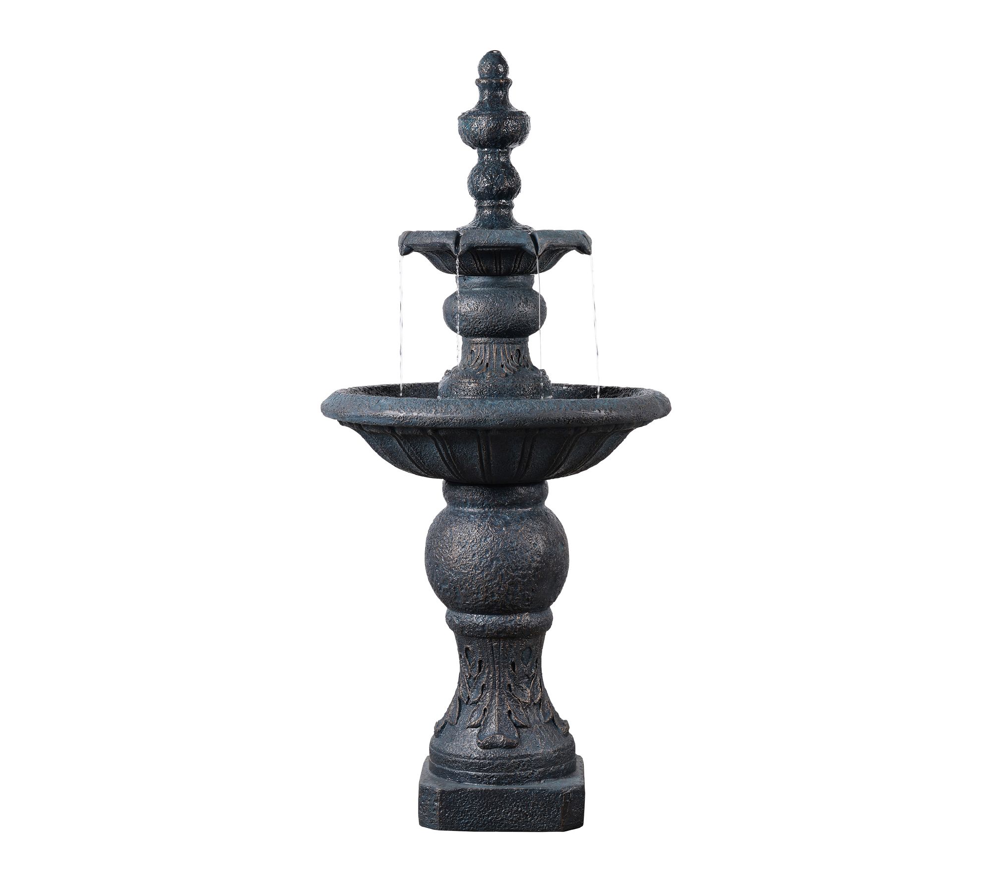 Teamson Home Outdoor 52.5" Two-tier Water Fountain, Dark Gray