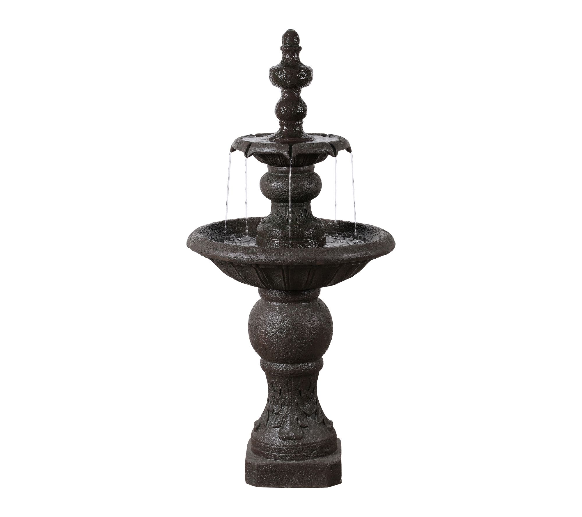 Teamson Home Outdoor 52.5" Two-tier Water Fountain, Dark Gray