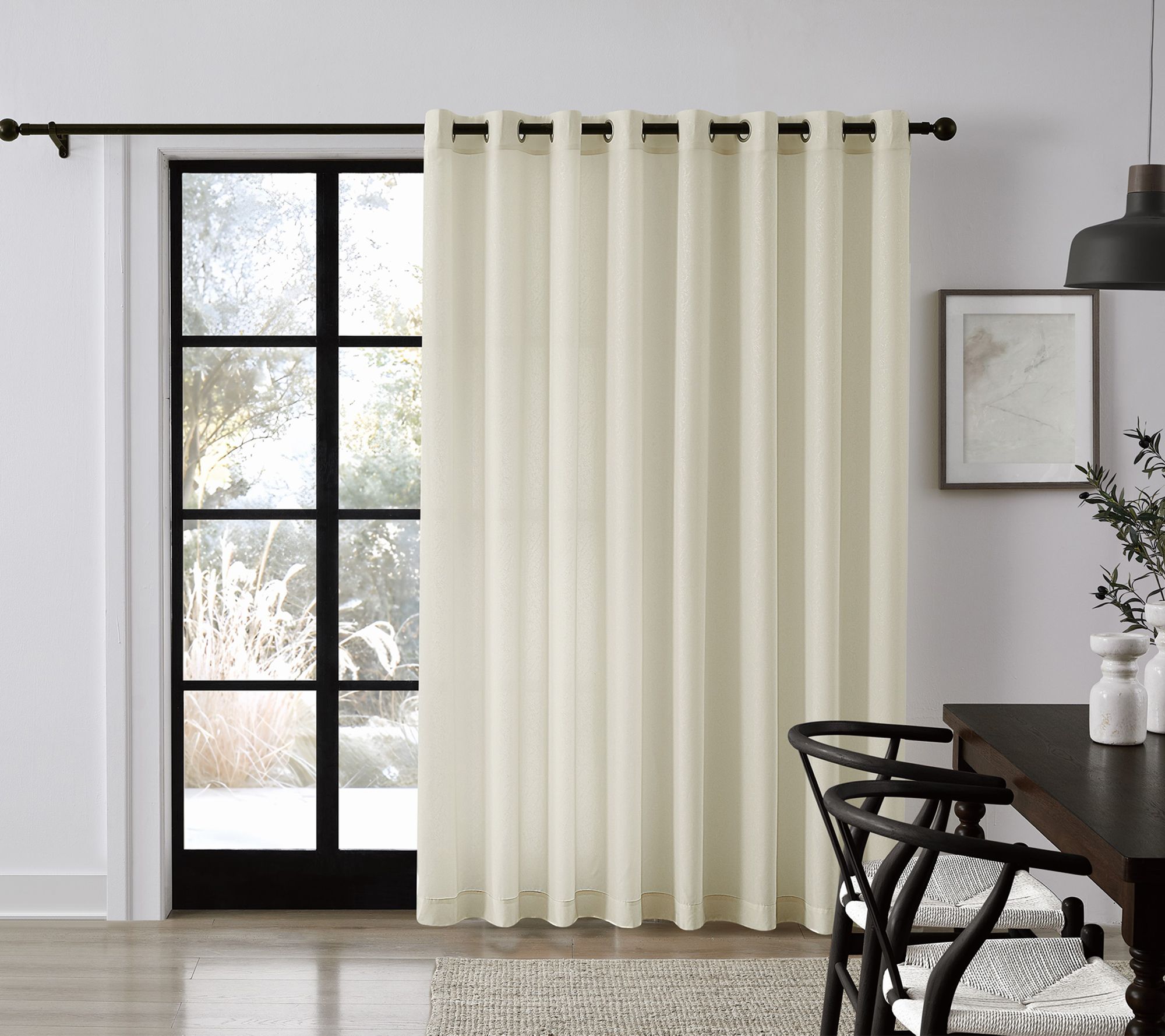 Sheer Barrier Embossed Privacy Liner 100x84 Grommet Patio Door