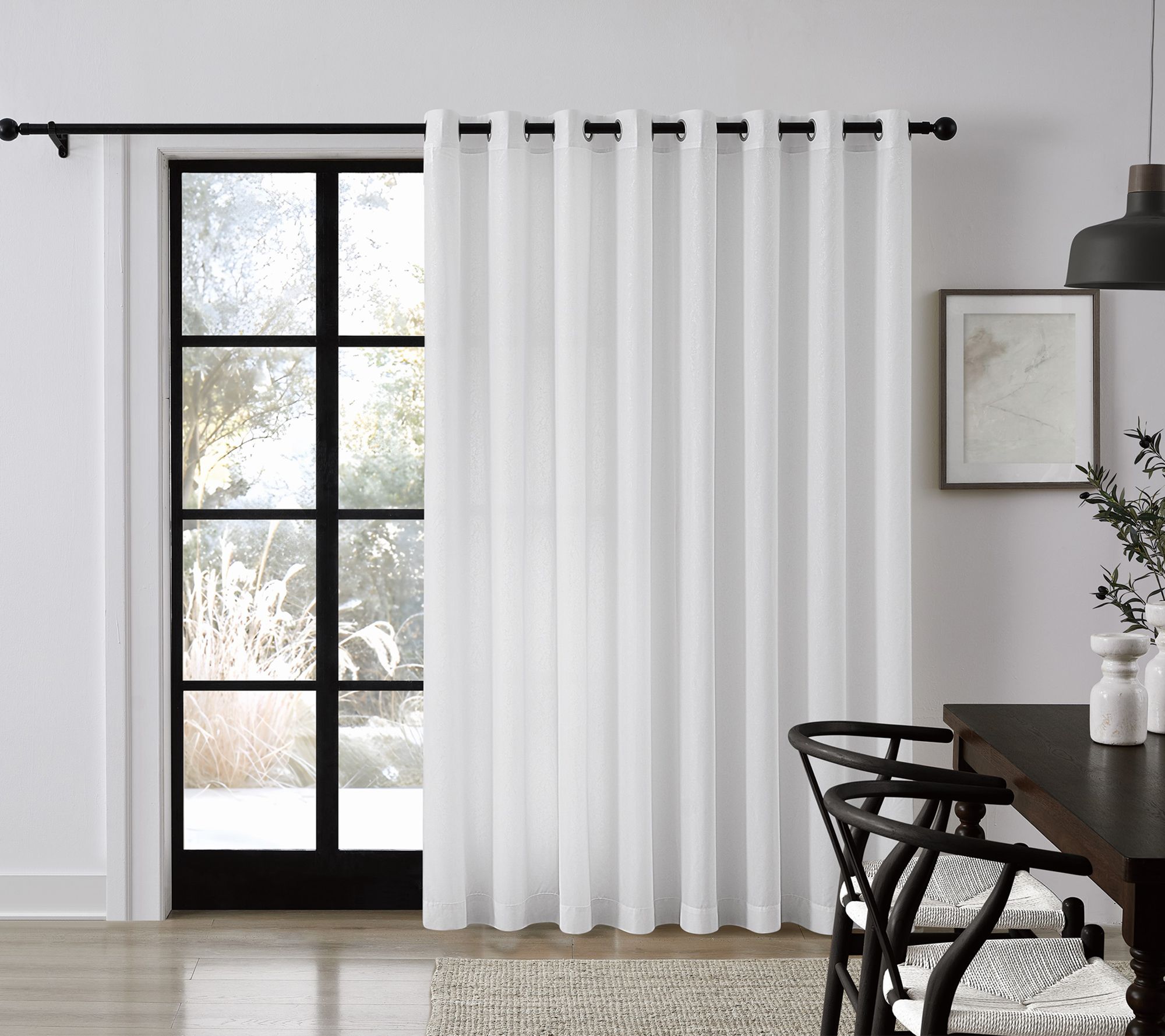 Sheer Barrier Embossed Privacy Liner 100x84 Grommet Patio Door