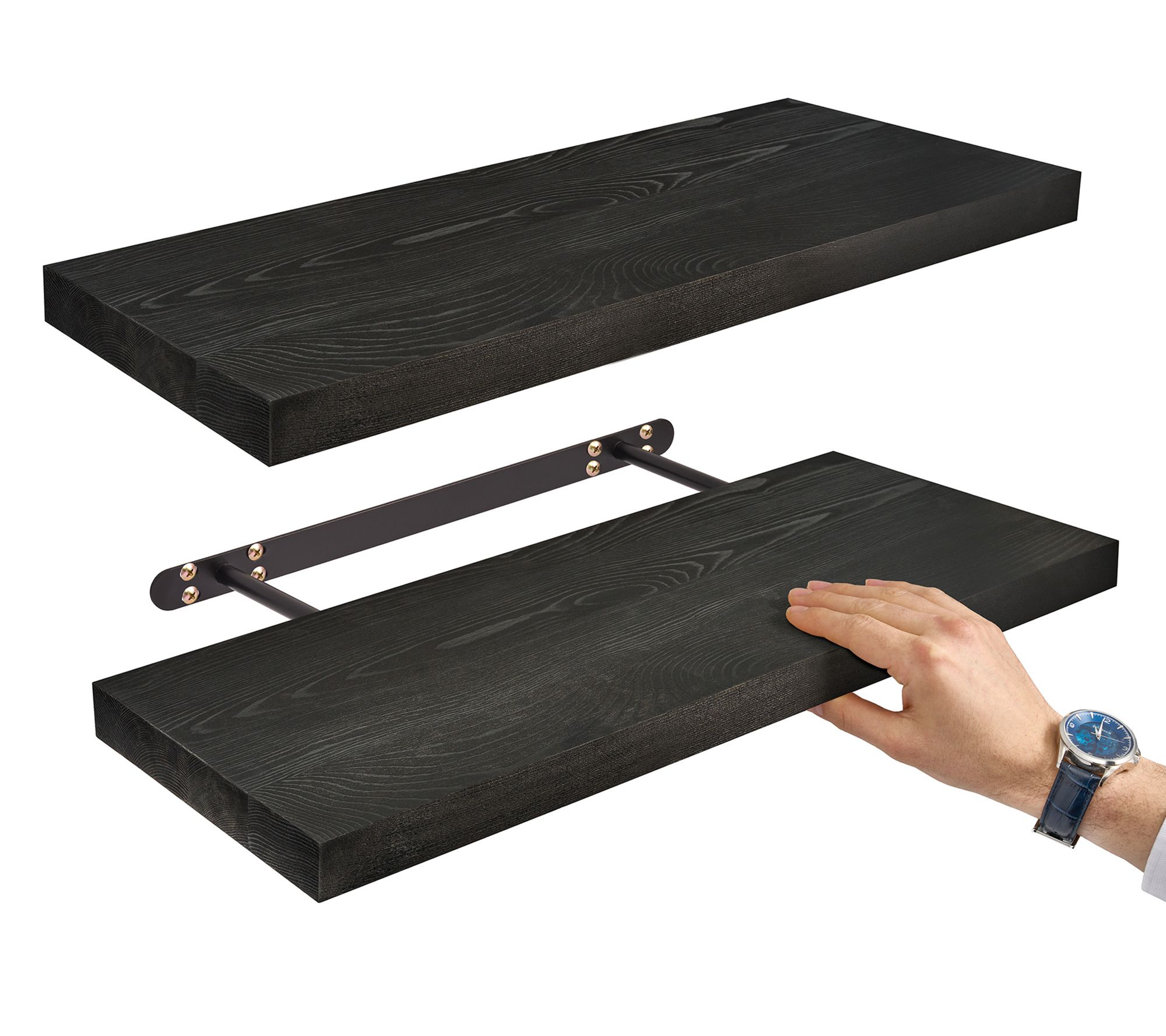 Sorbus Wood Floating Shelves for Wall - 24" Solid Shelves 2 Pc