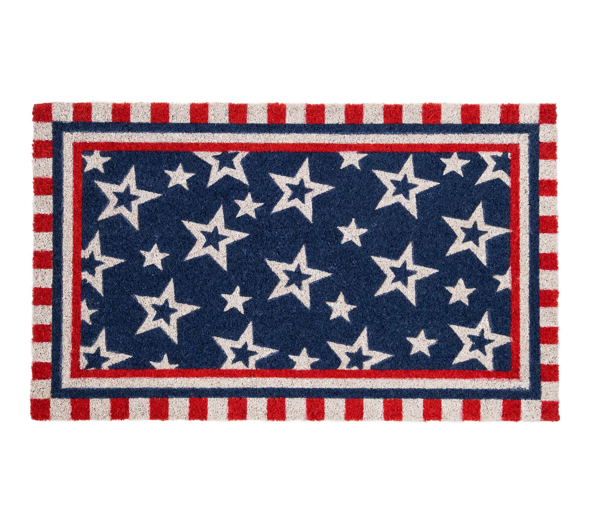 Northlight Blue Red Americana Stars Border CoirDoormat 18x30