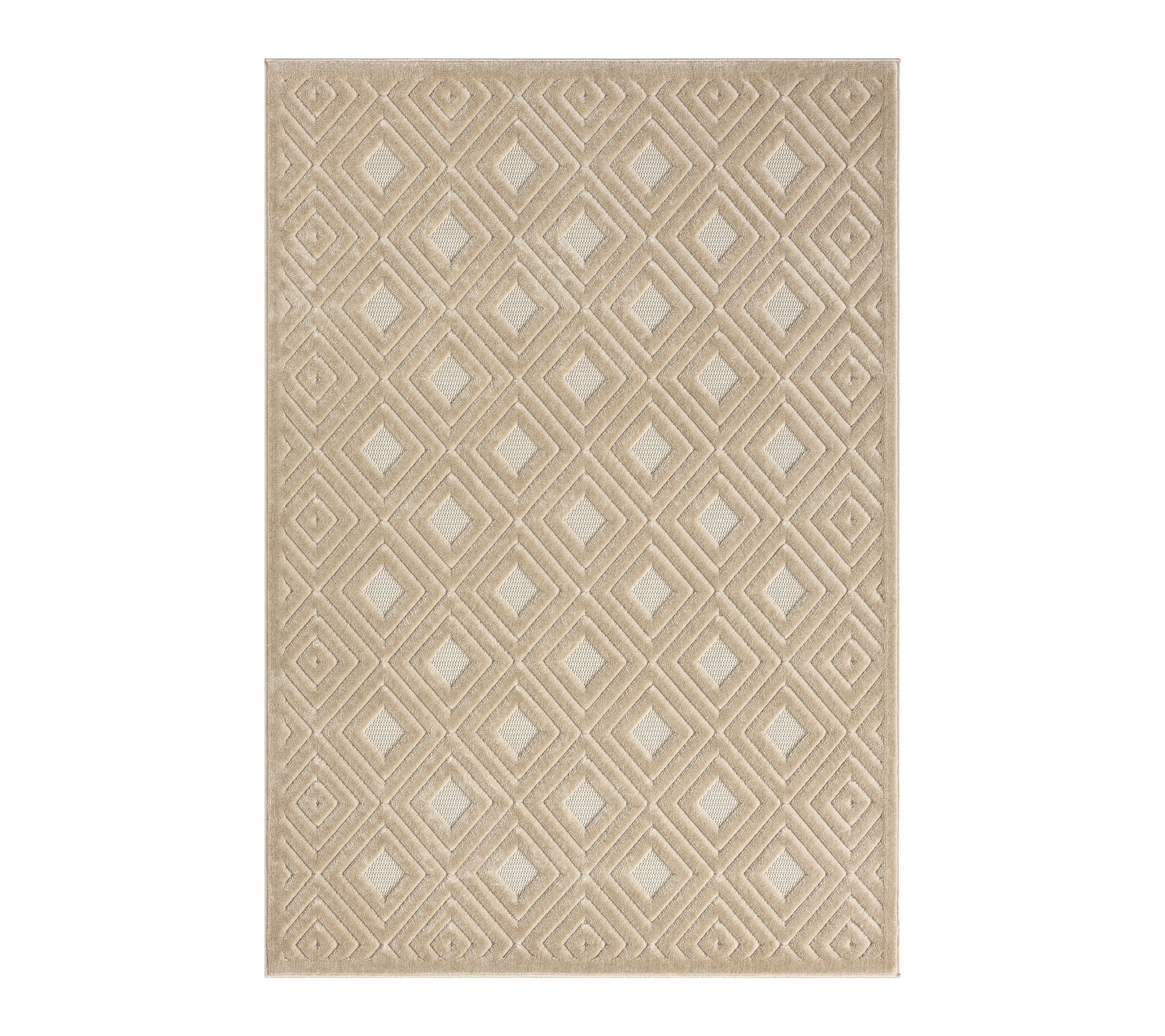 Ox Bay Diamond Contemporary Polypropylene Outdoor Rug, 5' x 7'