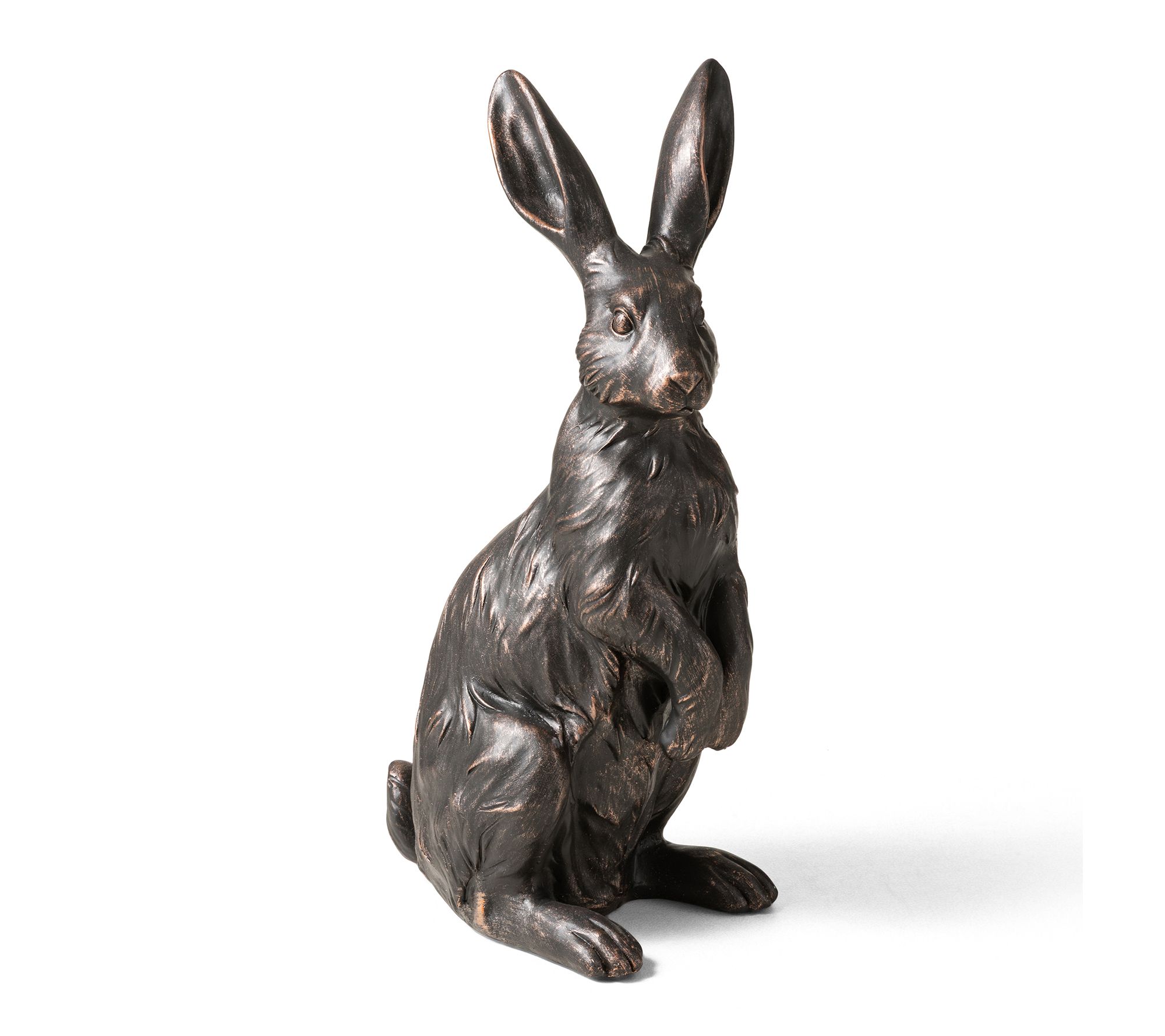Glitzhome 23''H MGO Bronze Standing Rabbit Statue