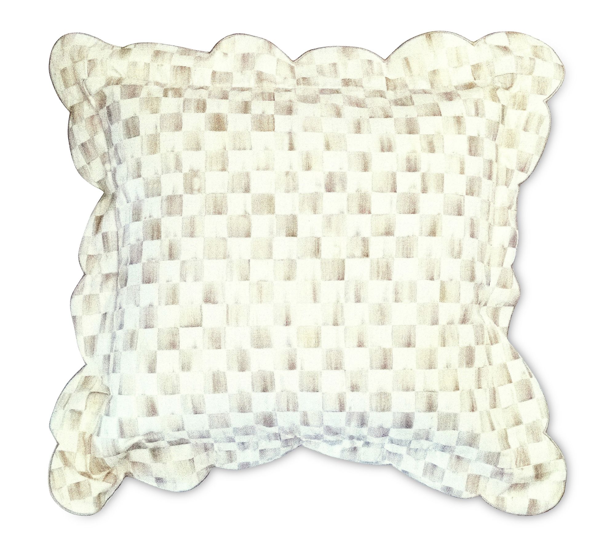 MacKenzie-Childs Check Reversible Scalloped Throw Pillow
