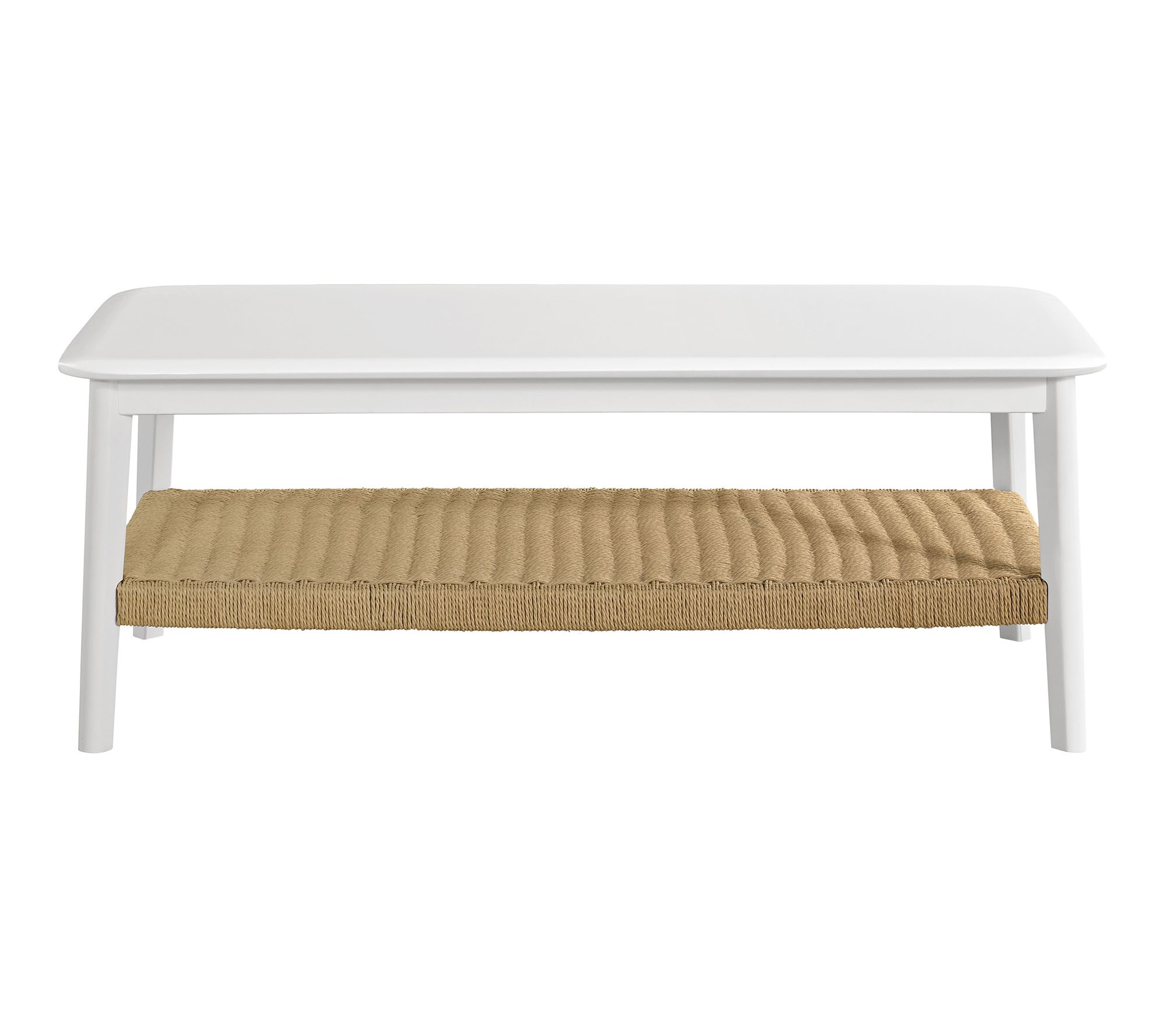 Alaterre Furniture 48" Calais 2-Tier Woven Shelf Coffee Table