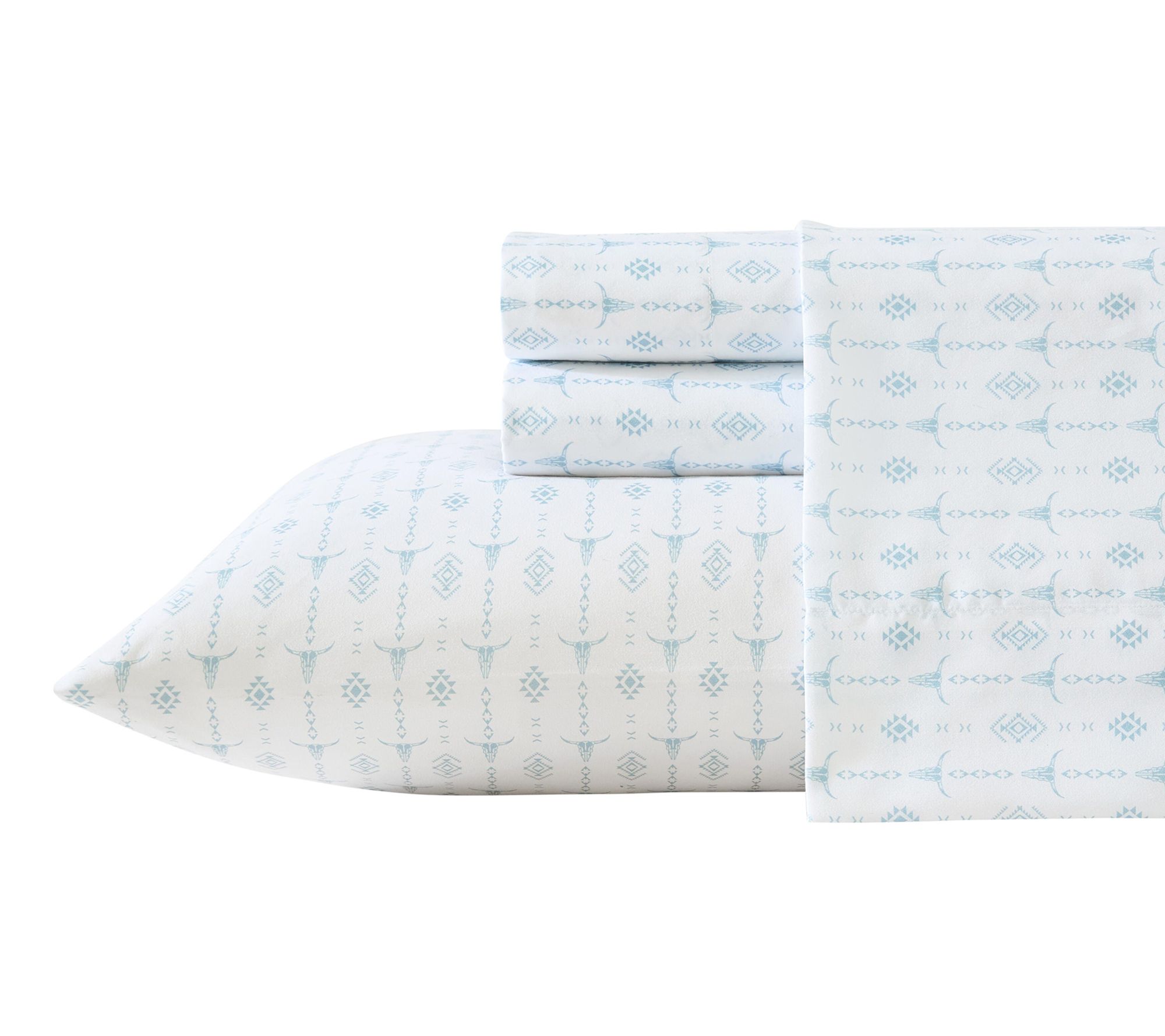 Wrangler Steer Head Stripe White/Blue MicrofbrKing Sheet Set