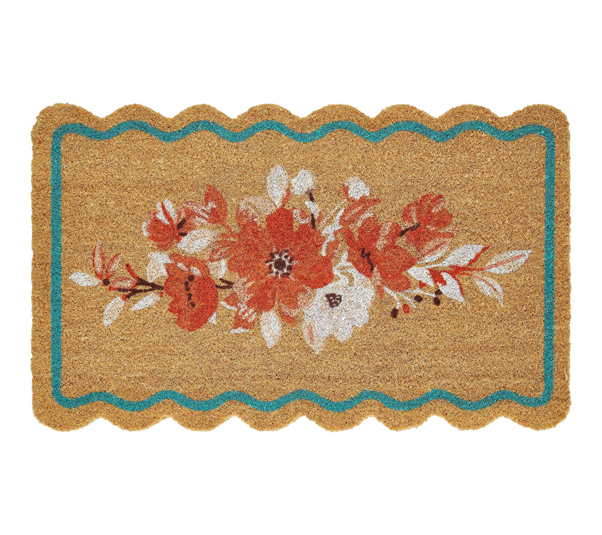 VCNY Home Flowers Shape Coir Doormat, 18" x 30"