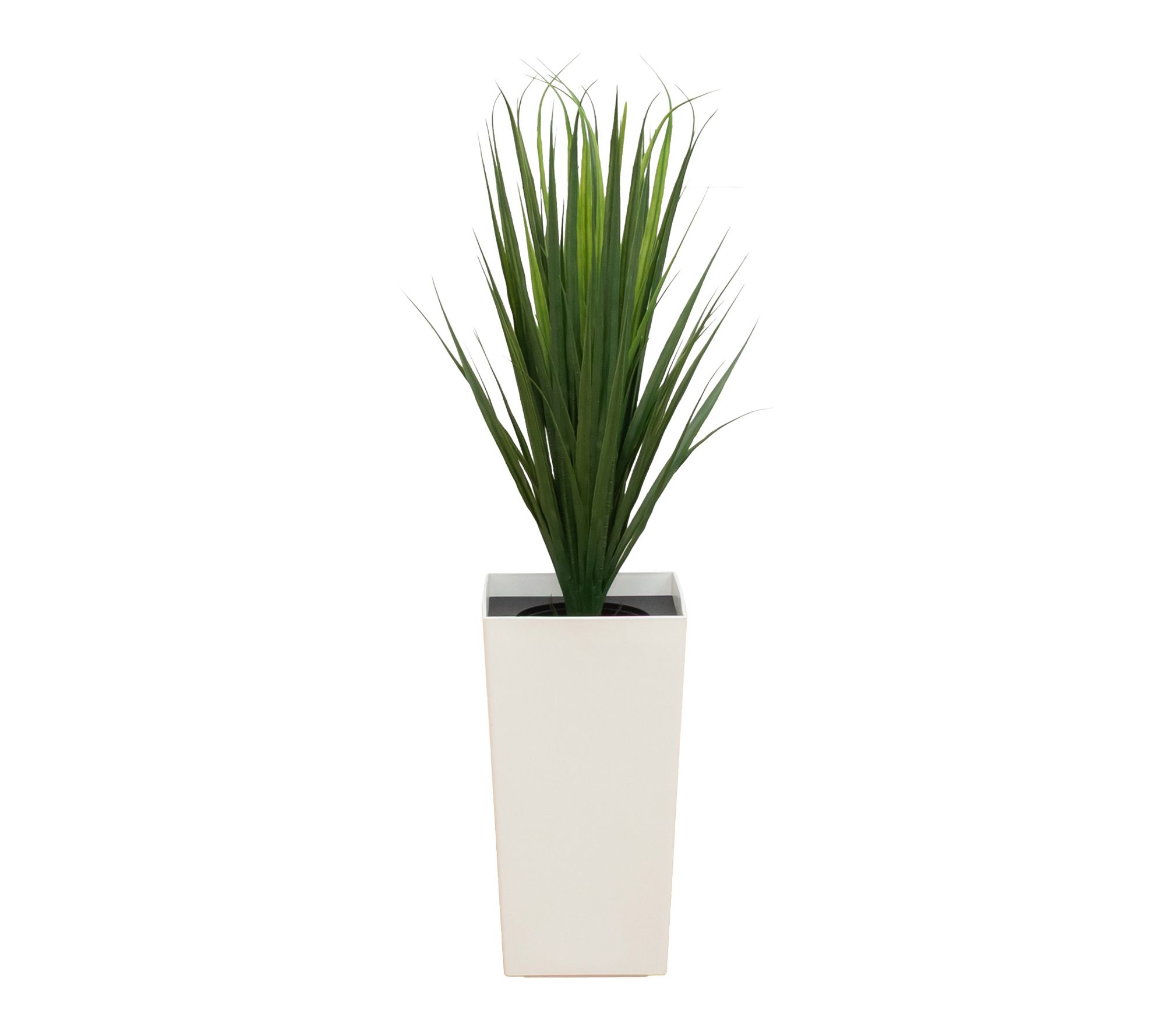 3-ft UV Grass Plant in White Square Pot by Nearly Natural