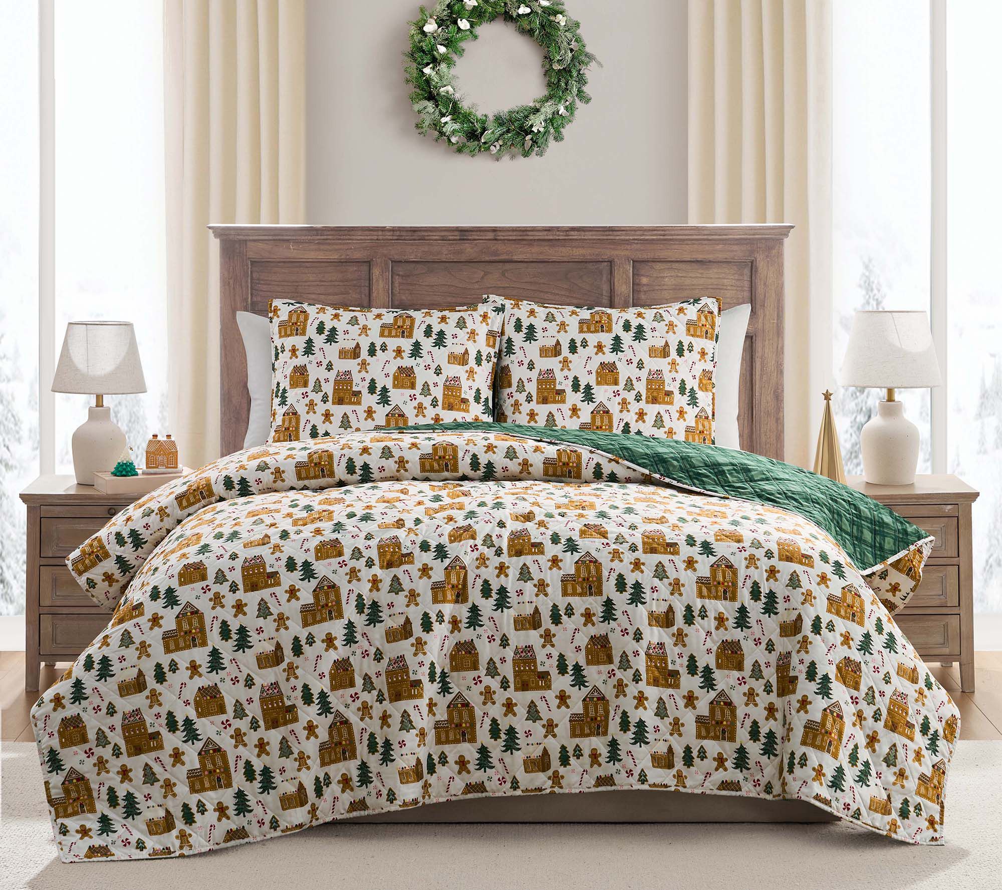 Hallmark Gingerbread 3 -Pc Holiday Quilt Set, F/Q