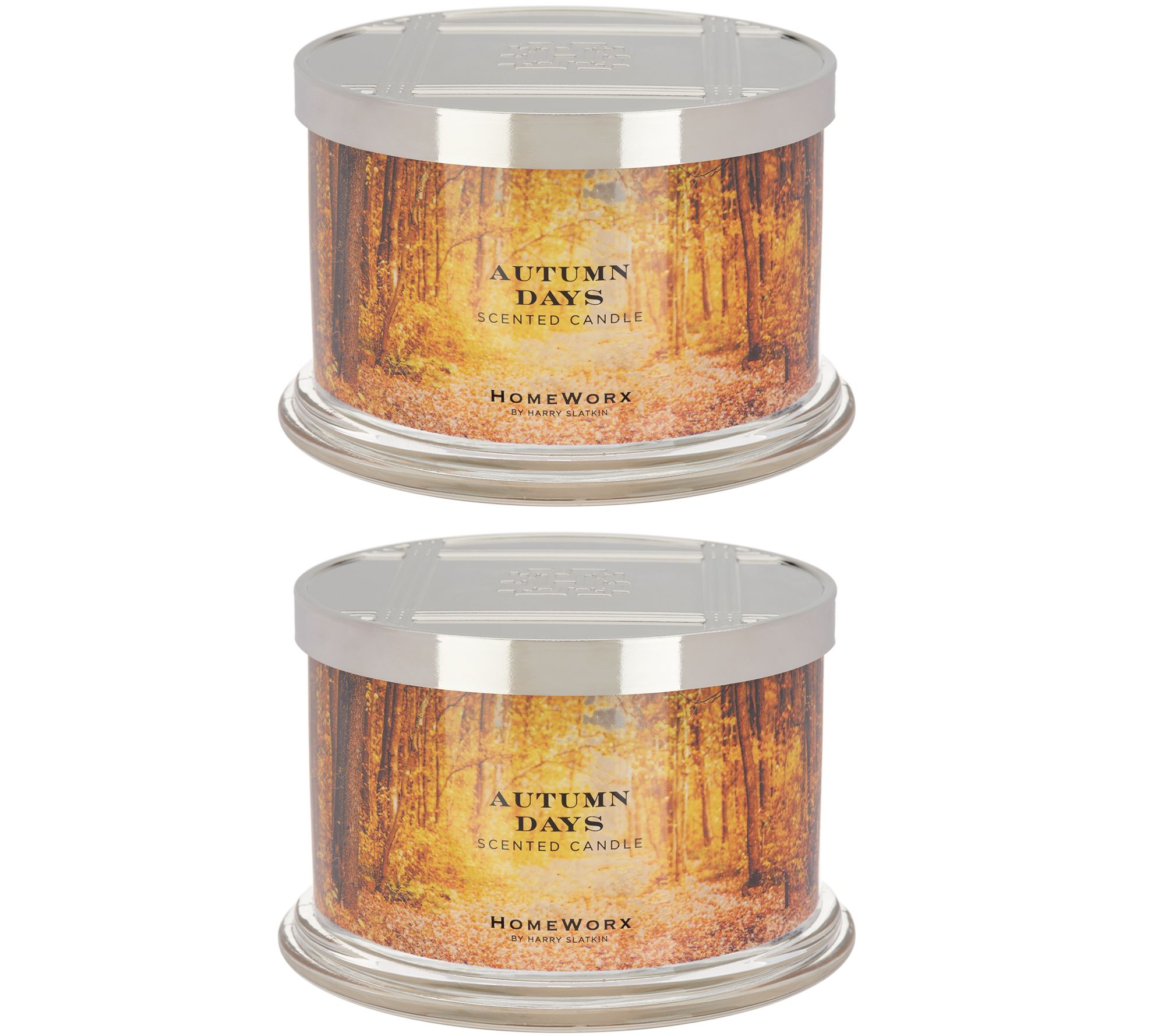 HomeWorx by Harry Slatkin Set of 2 Autumn Days 18oz 4Wick Candles