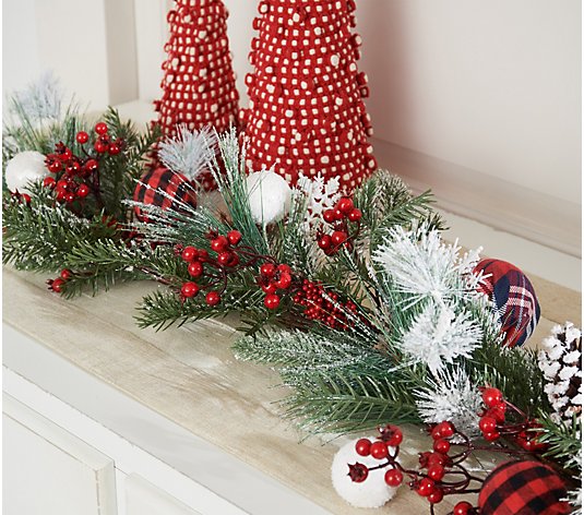 6' Ornament, Berry and Snowflake Garland by Valerie