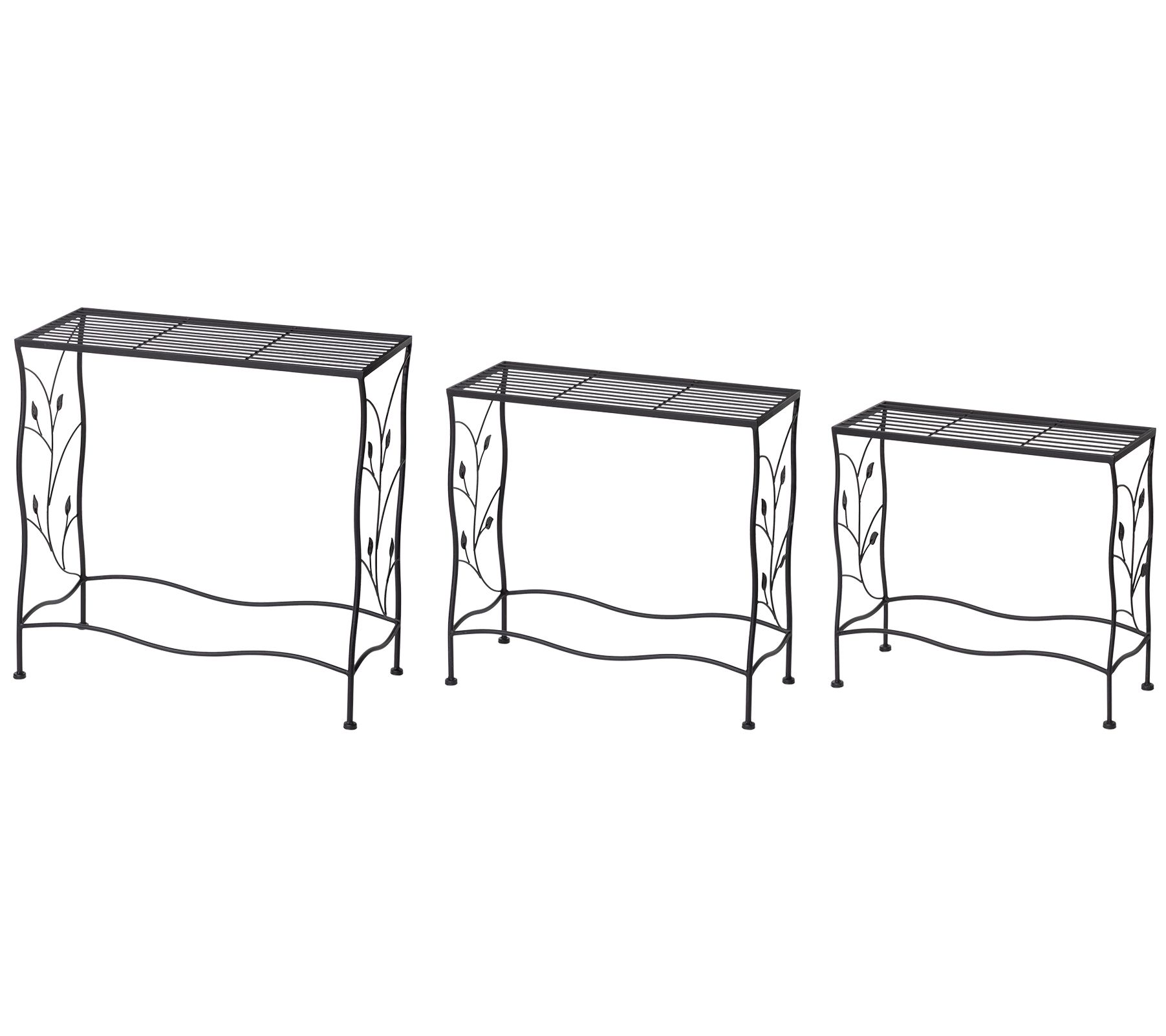 Glitzhome Vines and Birds Plant Stands or Accen t Tables S/3