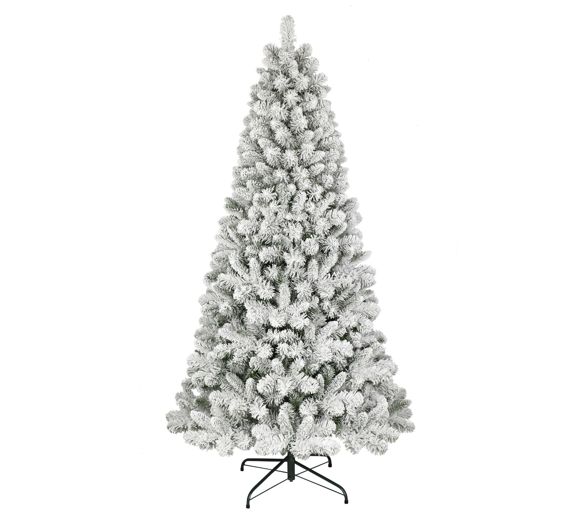 Puleo 7.5' Floc ked Virginia Pi ne Christmas Tr ee  w/Stand