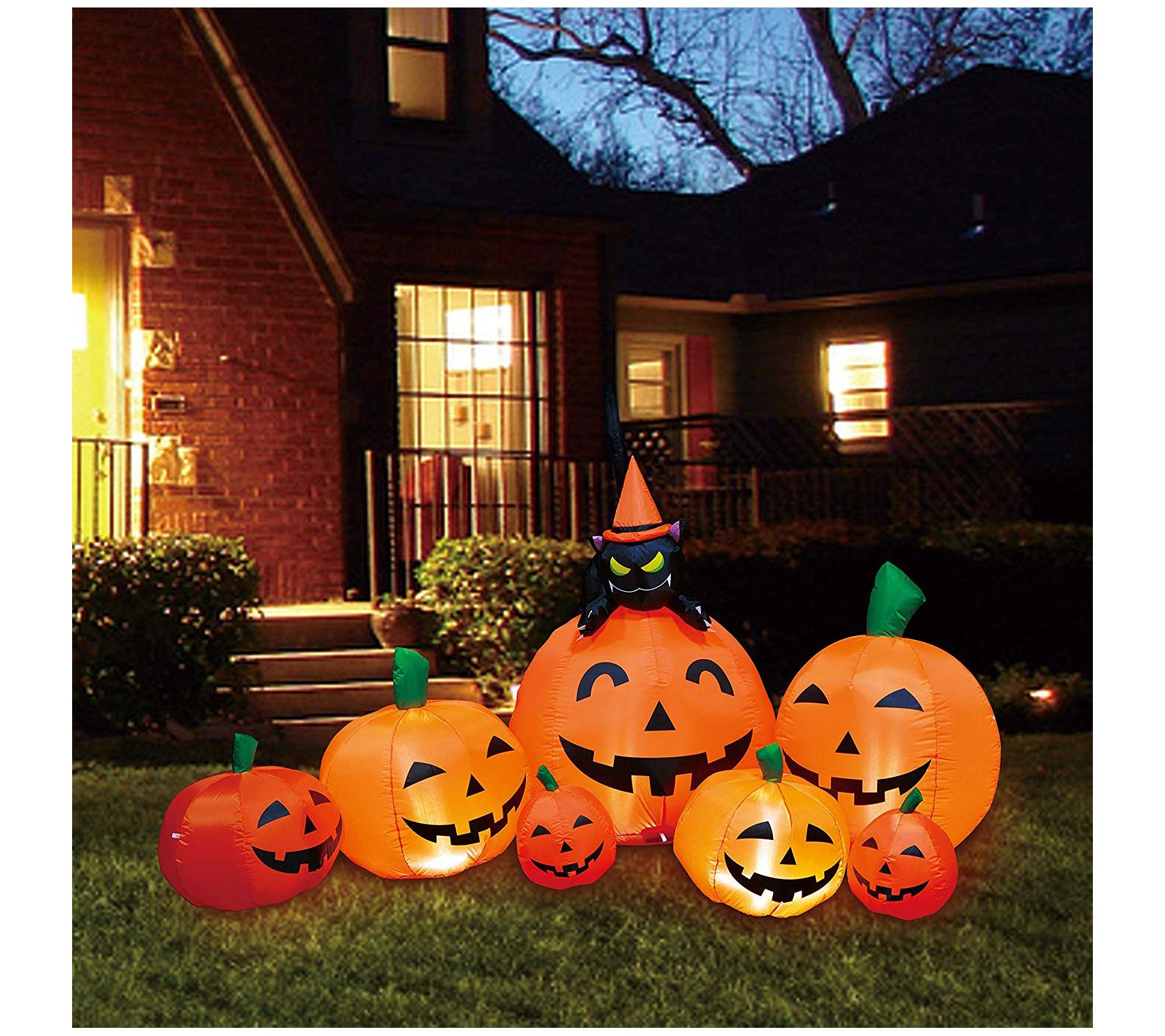 Joiedomi 7 Ft Pumpkin Patch with Cat Inflatable